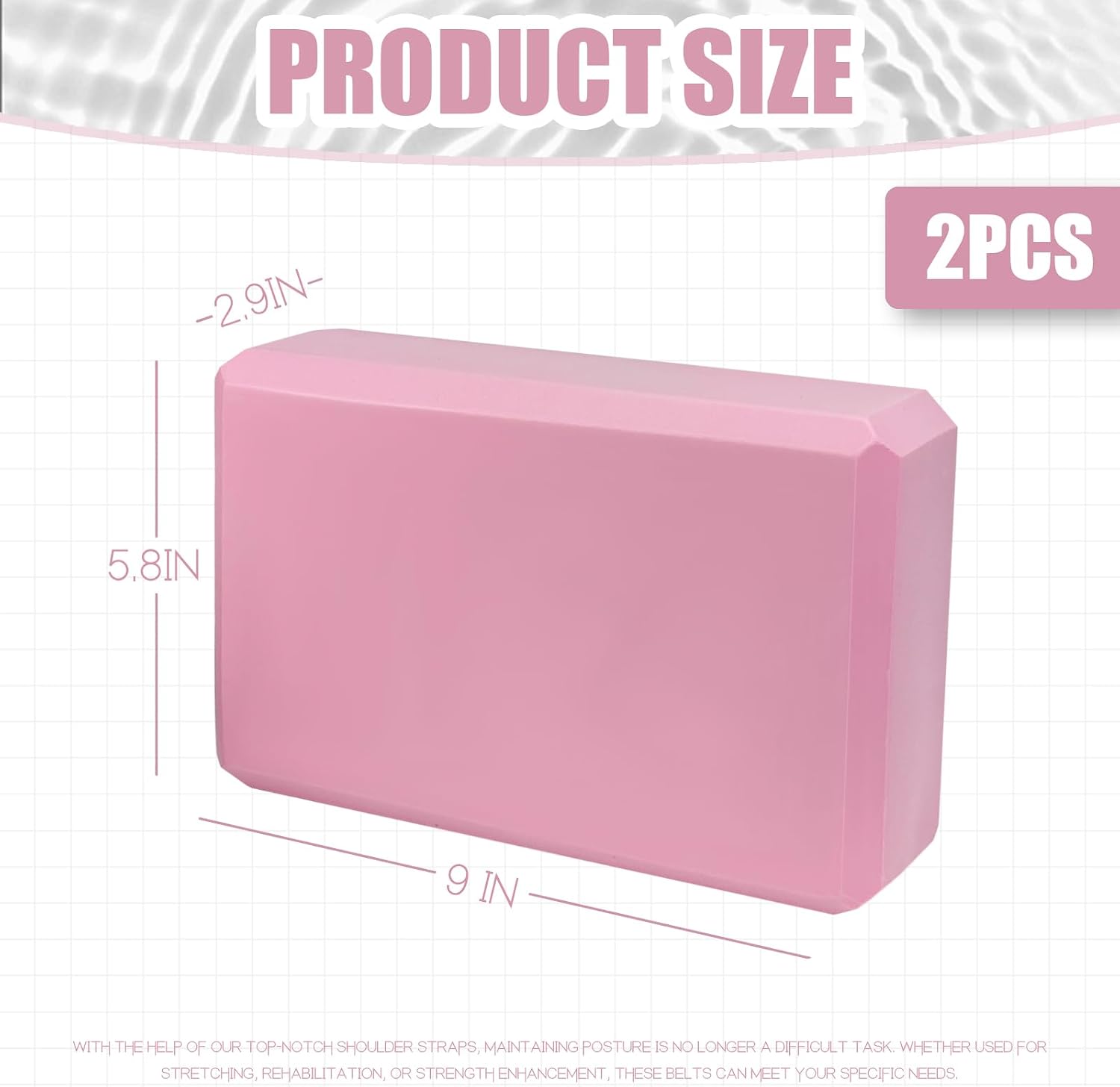 Detalle 2 de Septo 1 Yoga Blocks, 9 x 6 x 3-Inch EVA Foam, Pink 2-Pack