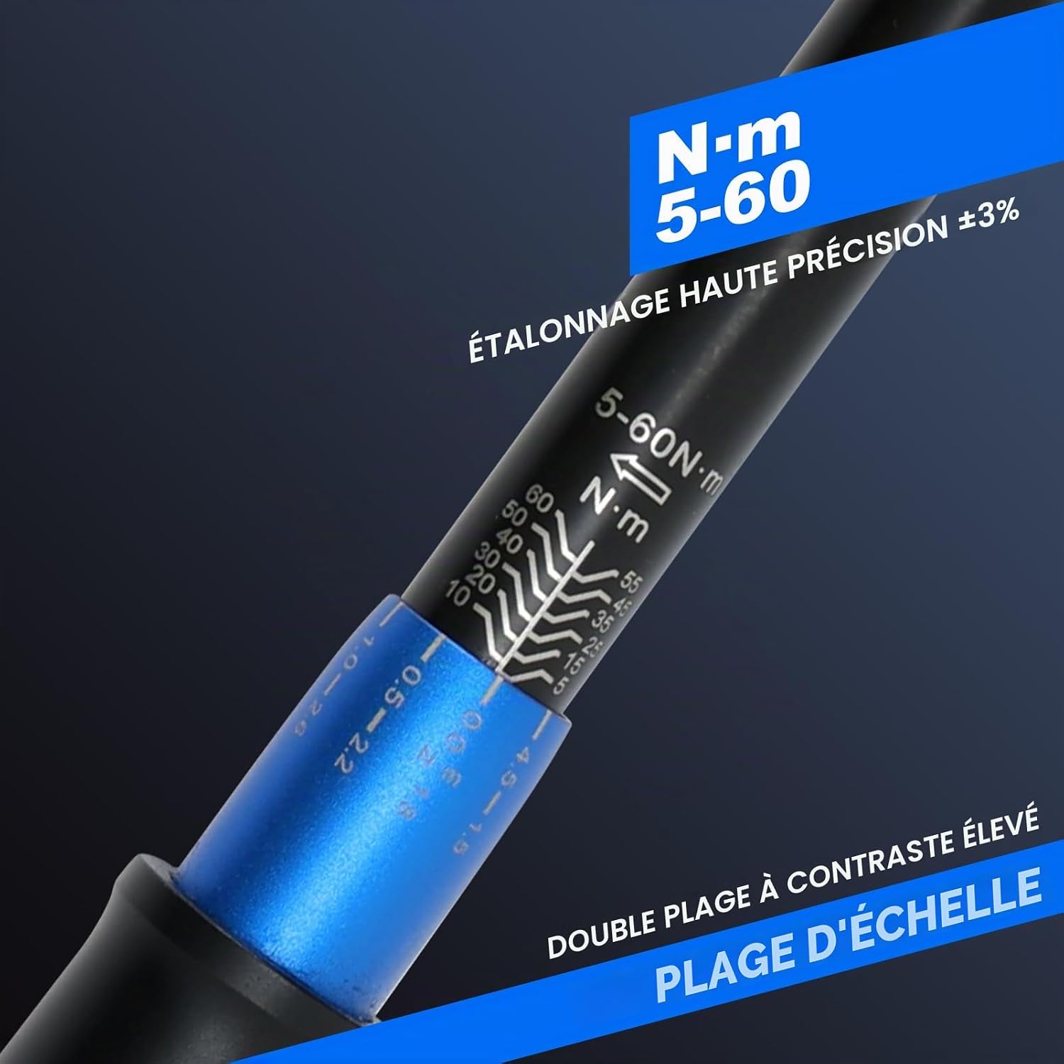 Detalle 2 de INGJER IJ12NEW2201D momentsleutel 3/8 inch, 5–60 Nm, ±3% nauwkeurig