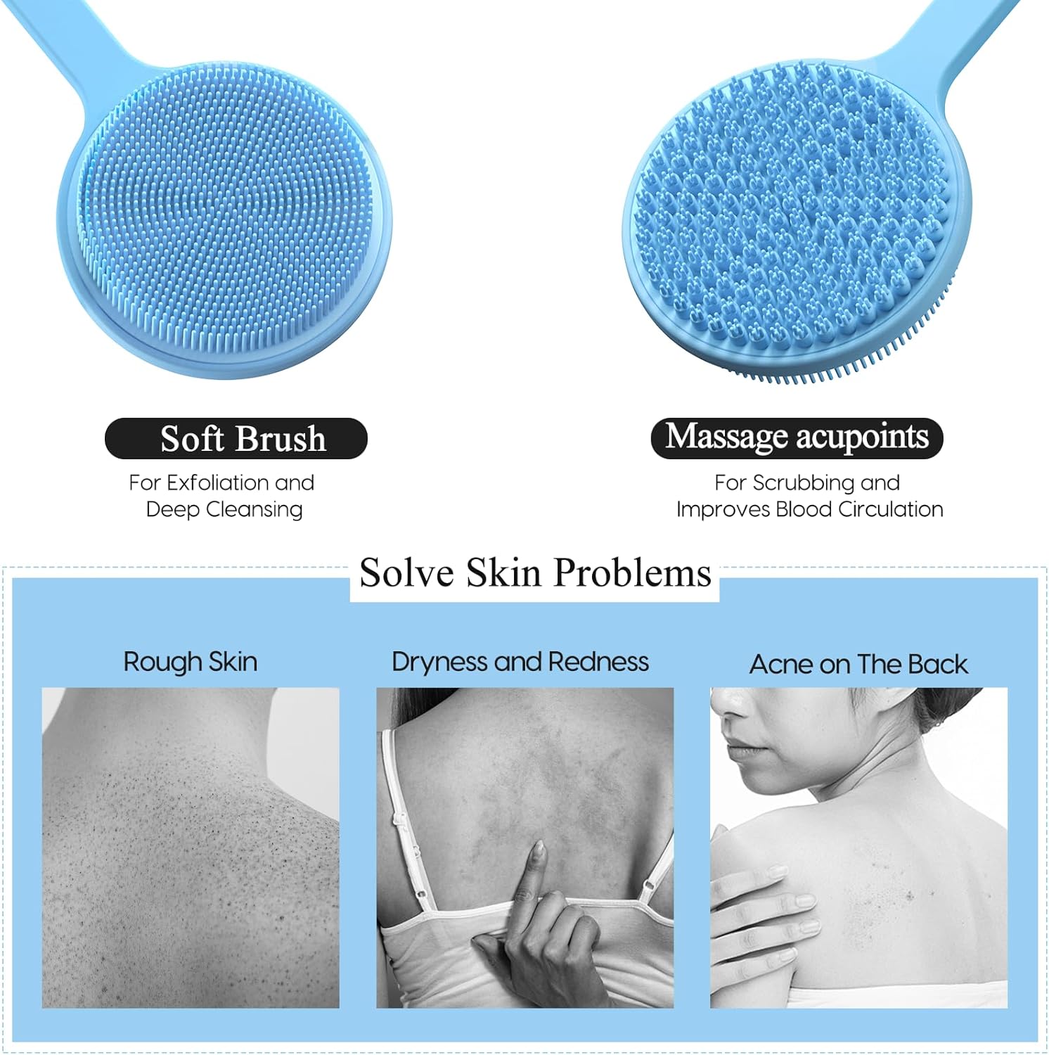 Thumbnail 3 de Silicone Body Scrubber 15 inch long handle