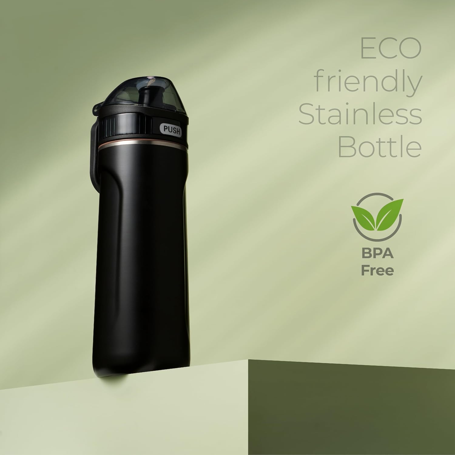 Detalle 2 de SIPX SipX 18 oz Insulated Water Bottle with Straw Lid, Black Pearl