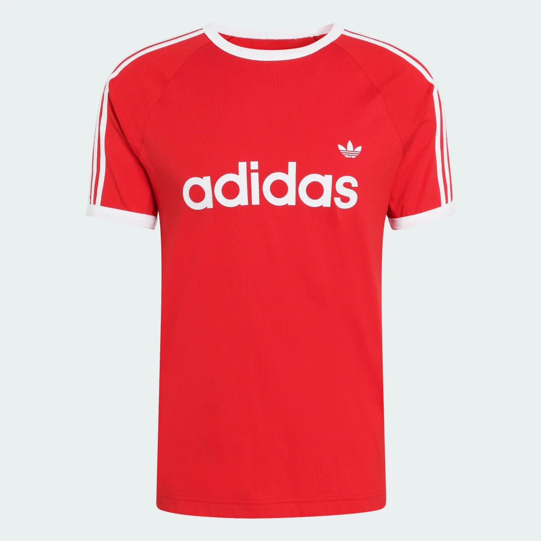 Detalle de Camiseta 3-Stripes Slim Ringer de Adidas — Rojo