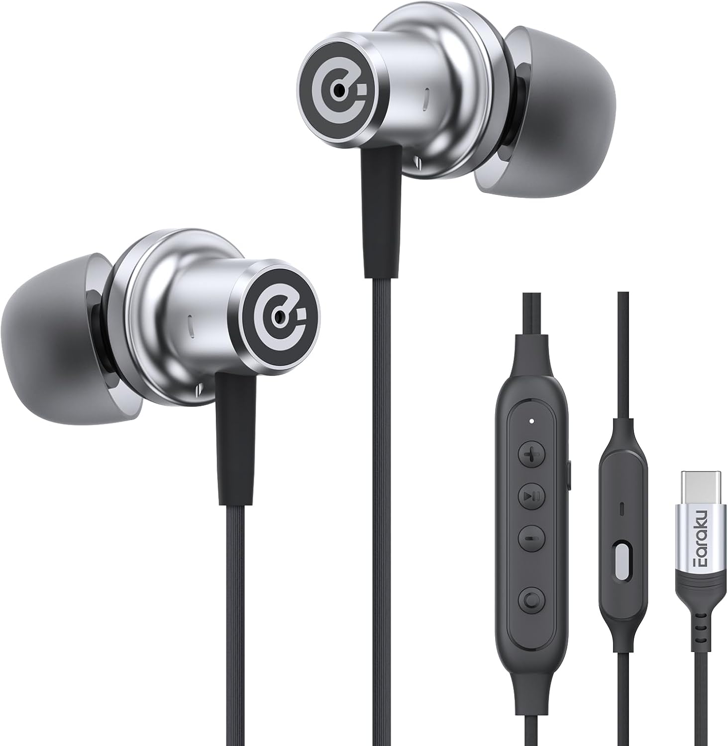 Detalle de マサガン J232 有線カナル型イヤホン USB Type-C・最大25dB ANC・3モード切替