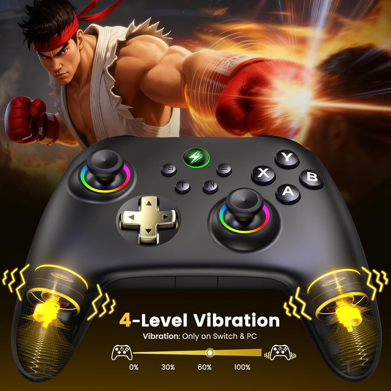 Thumbnail 6 de HASACOOL PC Controller mit Hall-Effect Joysticks & Ladestation – kabelloser Allrounder für PC, Switch, Android und iOS