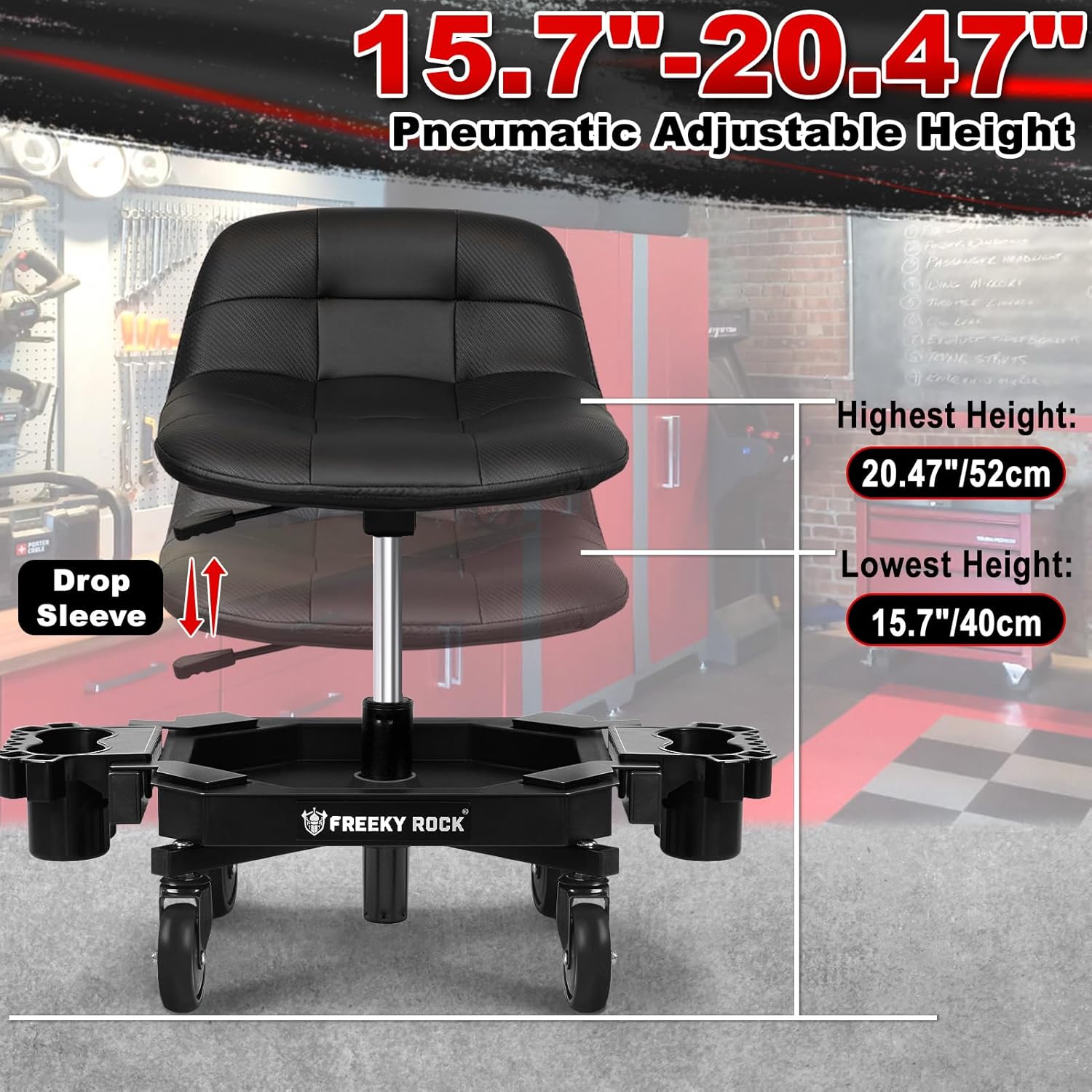 Detalle 2 de FREEKYROCK Rolling Stool 400 lbs
