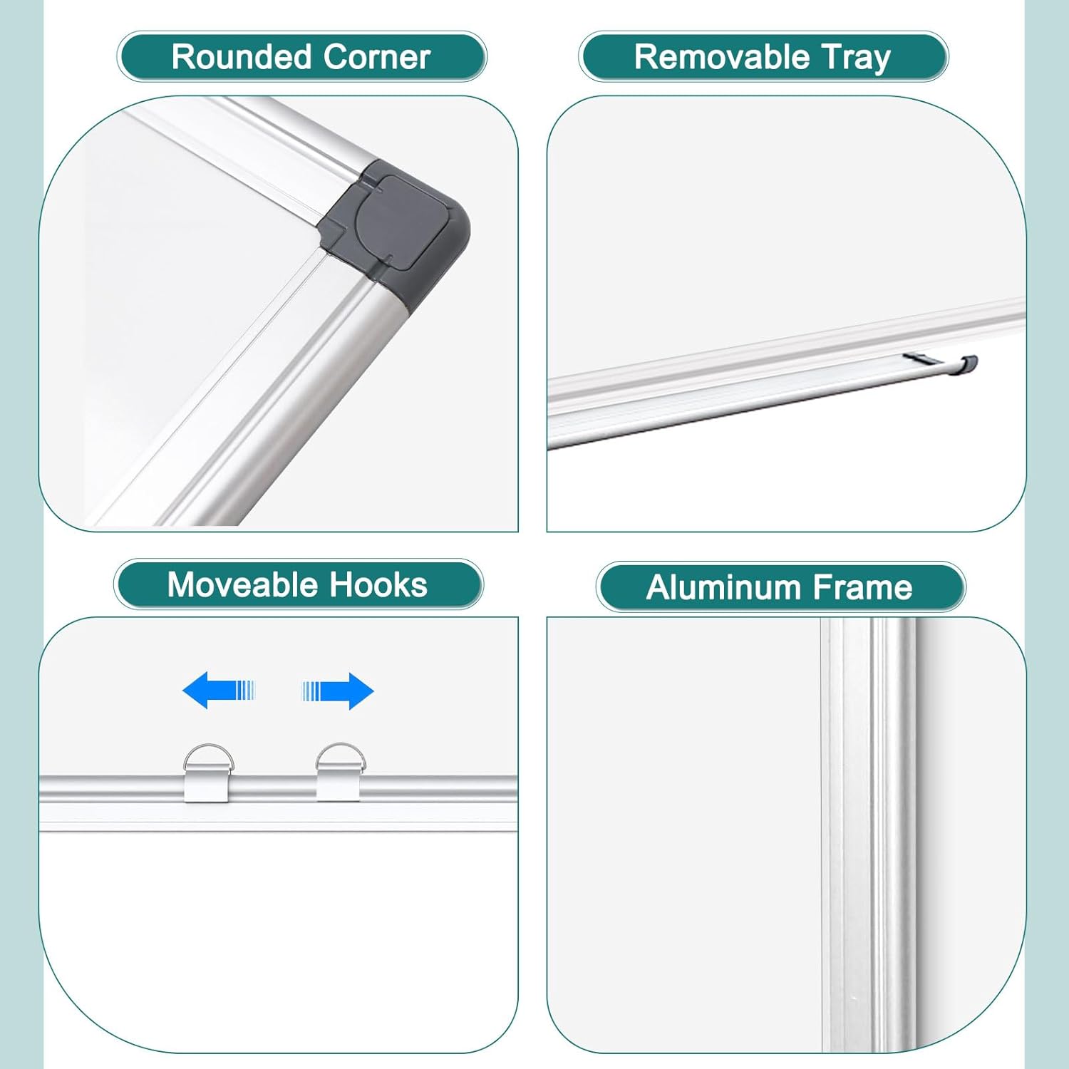 Detalle 2 de QUEENLINK Magnetic Whiteboard 40 x 60 cm ๐งพ