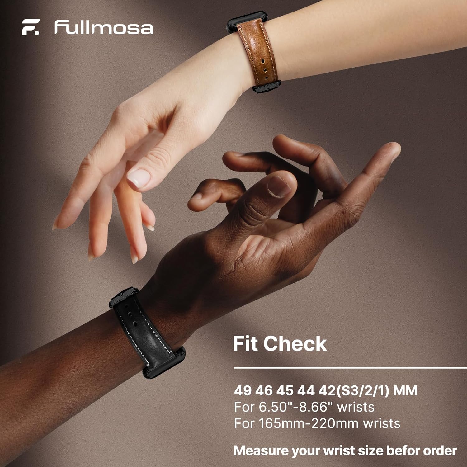 Thumbnail 4 de Fullmosa leather Apple Watch strap 42-46mm