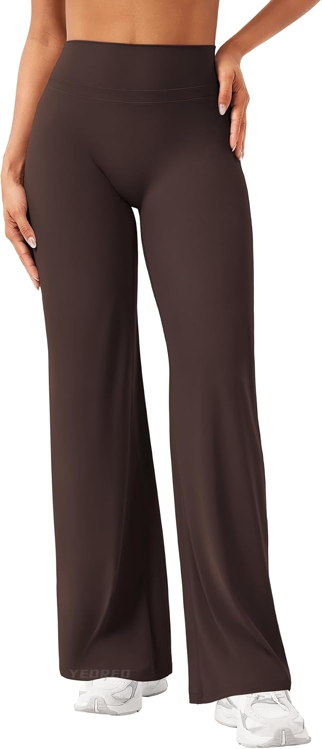 Detalle 2 de YEOREO Straight Leggings für Damen mit hoher Taille, nahtlos & blickdicht für Gym, Yoga und Alltag