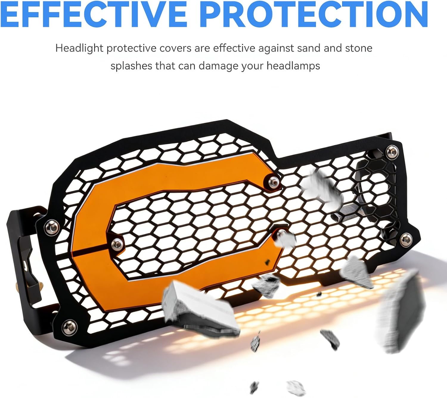 Detalle 1 de AFNCX Motorcycle Headlight Guard, Stainless Steel