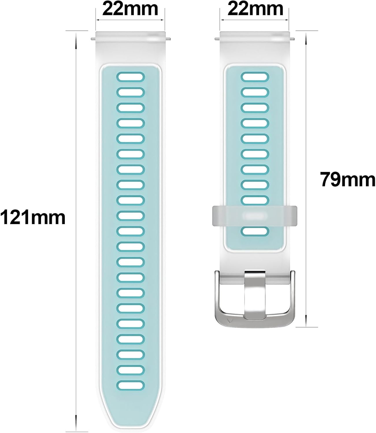 Detalle de Gittos Silikon Armband 22mm – kompatibel mit Garmin Forerunner, Vívoactive/Venu Serie