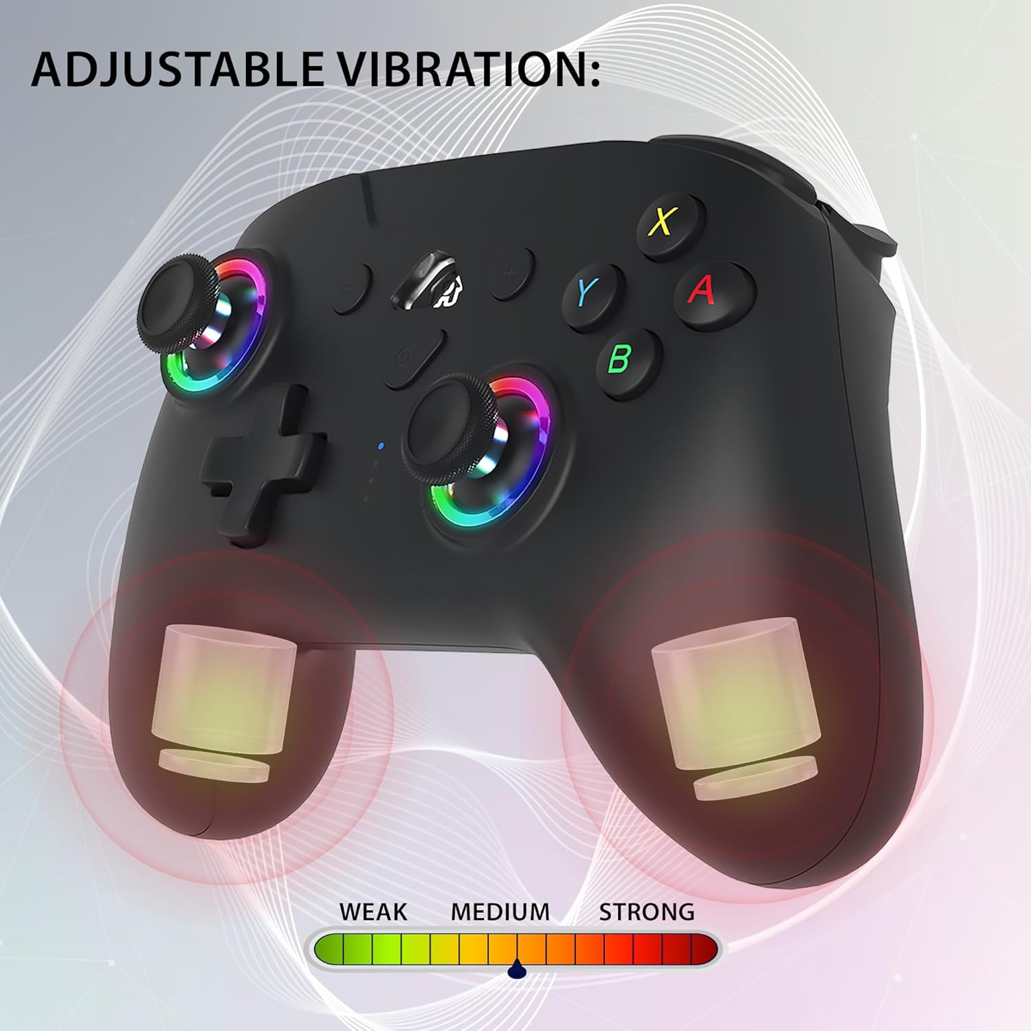 Thumbnail 3 de Subsonic Joystick senza fili per Switch/Switch 2 – controller Bluetooth nero con LED, vibrazione e giroscopio