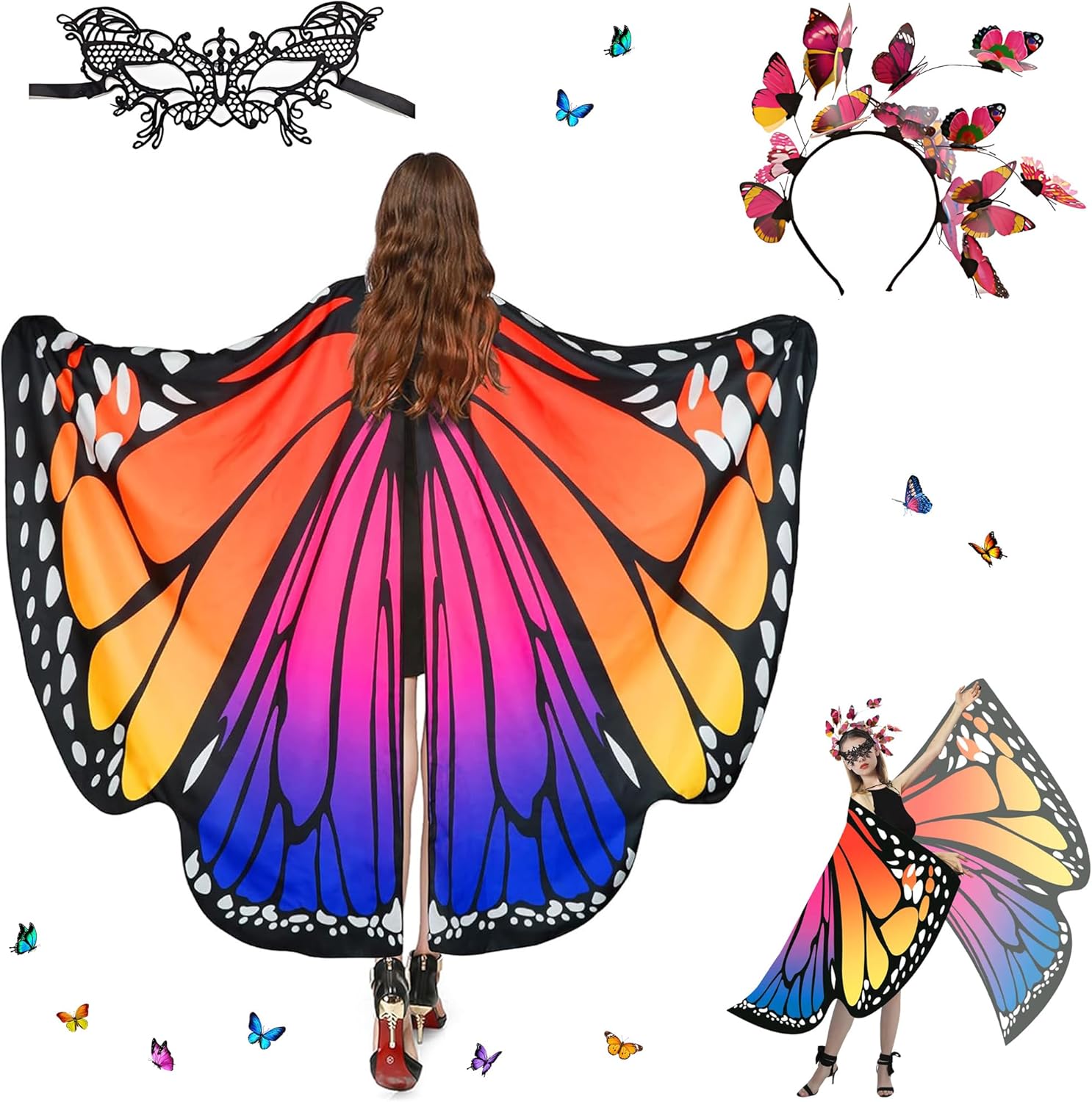 Sundonix Fasching Schmetterling Umhang 168x138 cm 🎭