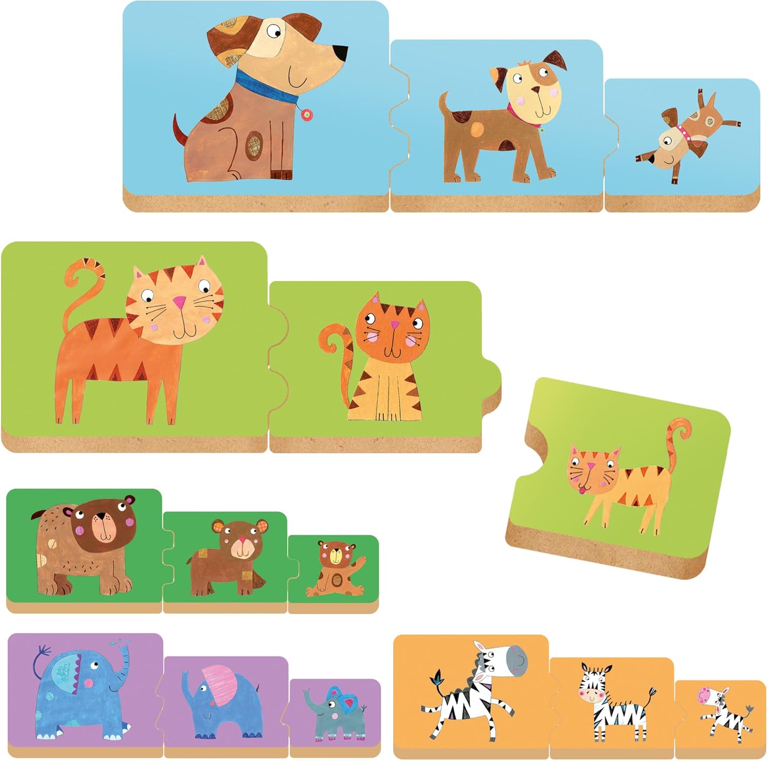 Detalle de HEADU Grande e Piccolo con Speciali Incastri Didattici – Gioco Educativo in Legno per Bambini dai 2 ai 4 Anni