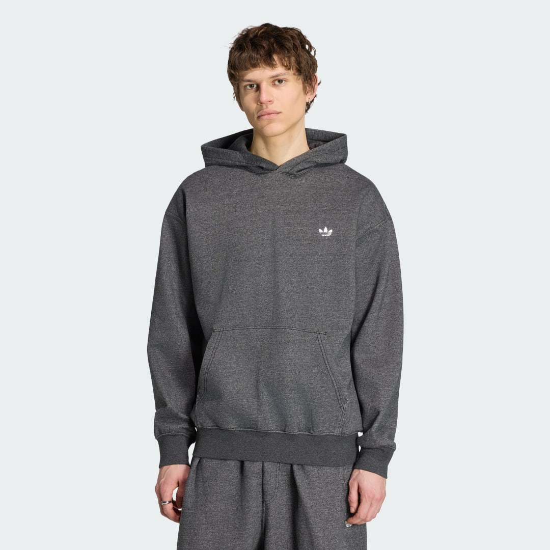 Sudadera con capucha Trefoil Essentials jaspeada de corte holgado — Adidas