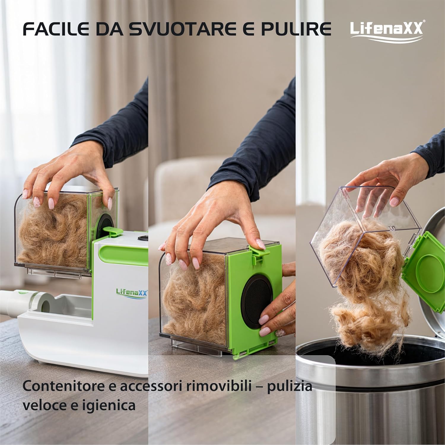 Thumbnail 6 de Lifenaxx Tosa Animali 6 in 1 con Aspirazione LX-052: kit tosatura silenzioso per cani e gatti