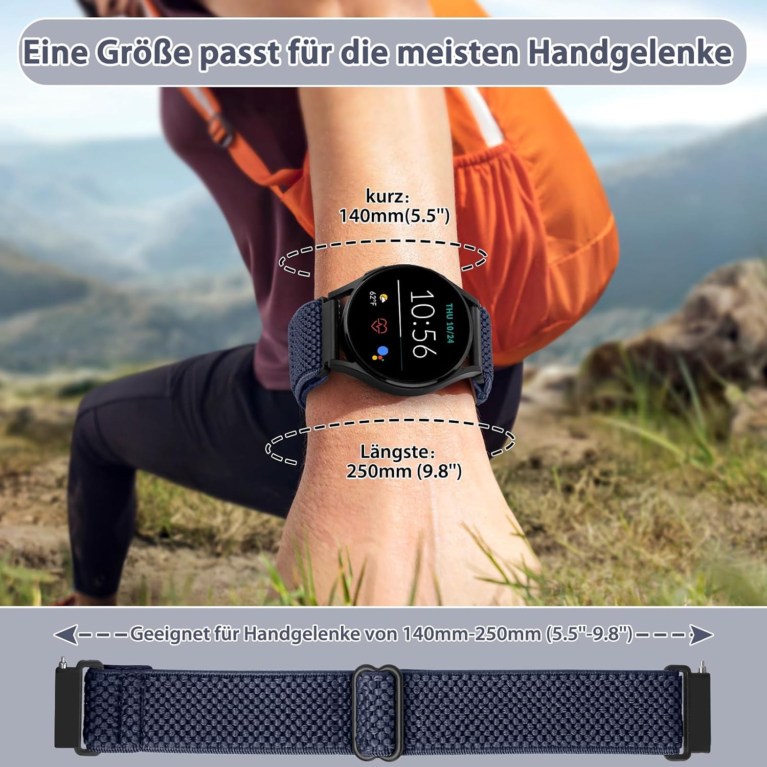 Thumbnail 4 de SHIJZWD Elastisches Nylonarmband 22mm