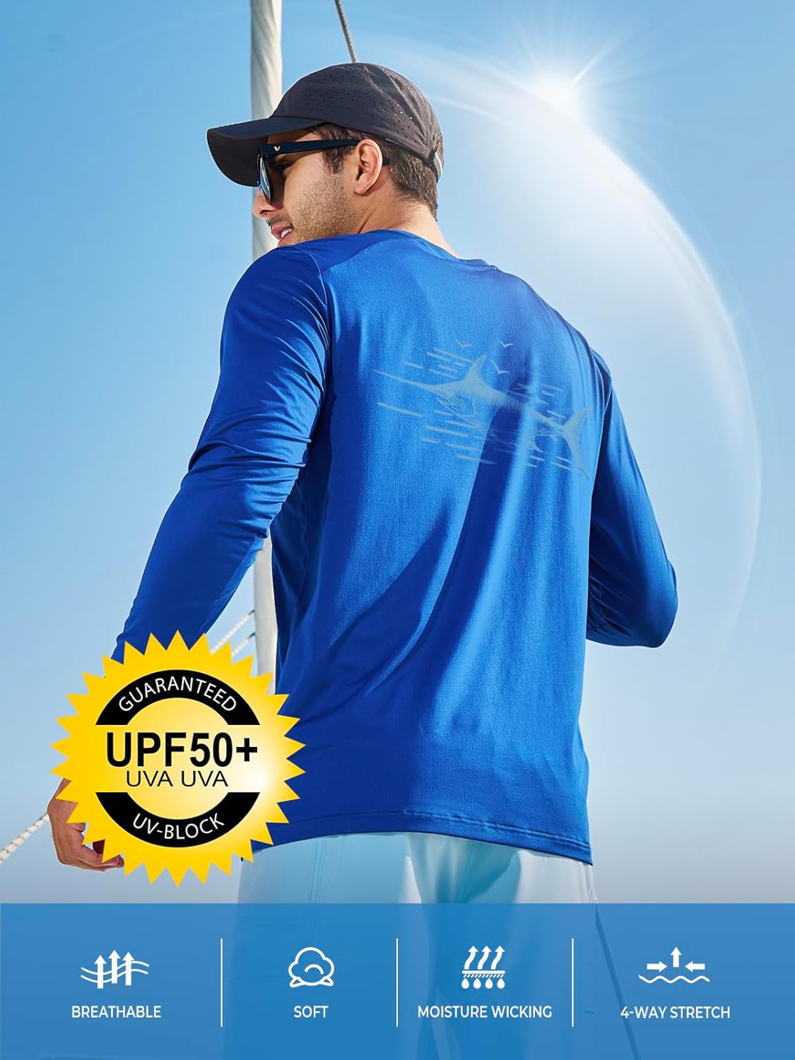 Thumbnail 3 de NORTHYARD Men's UPF 50+ Sun Protection Rash Guard - Long Sleeve Quick-Dry Beach Tee