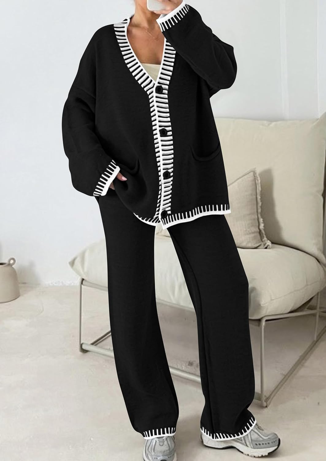Detalle 2 de PRETTYGARDEN 2-Piece Lounge Set for Women