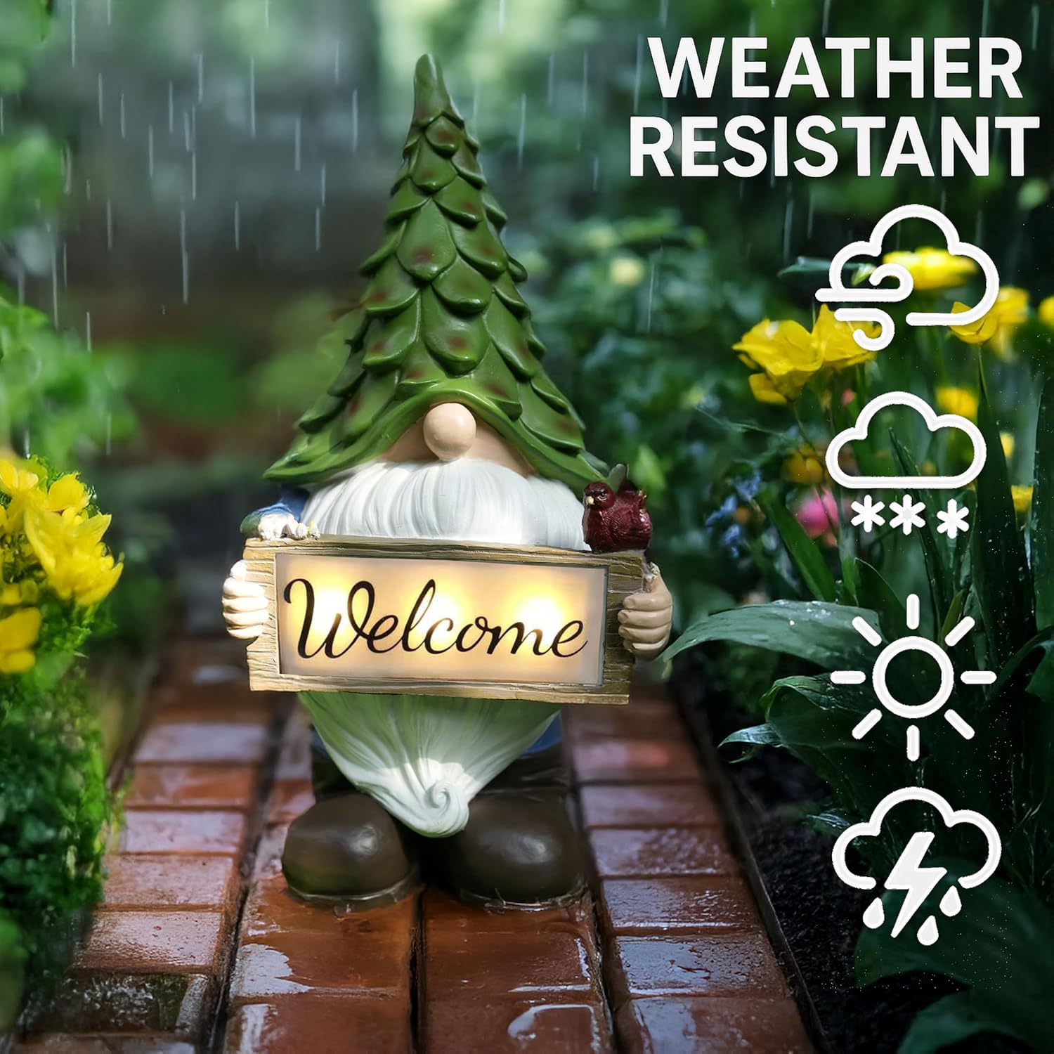 Thumbnail 5 de hvfun 13.5” Solar Gnome Statue