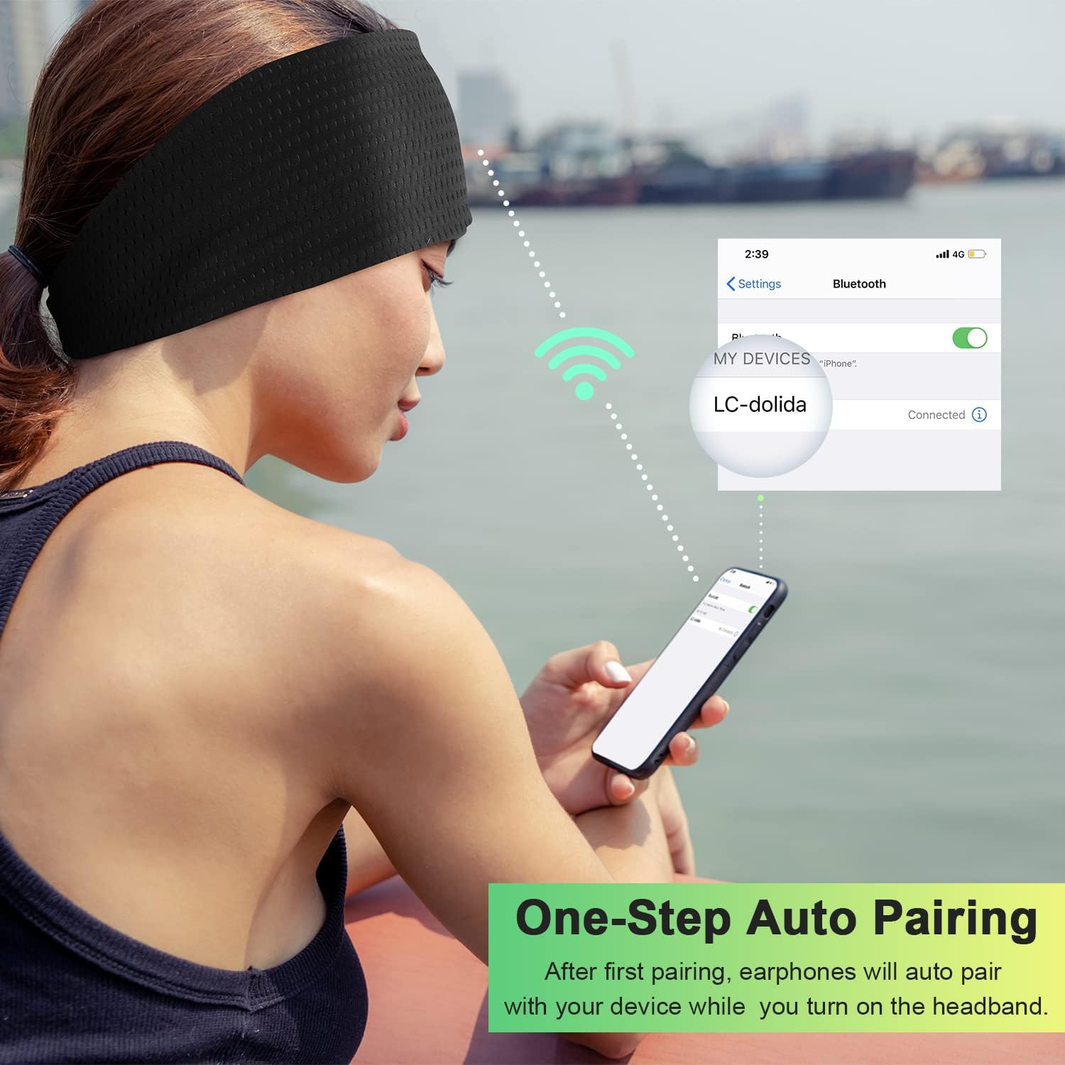 Thumbnail 5 de LC-dolida Sleep Headphones Headband (Bluetooth 5.4) — 3-in-1 sleep mask + wireless earphones with USB-C charging