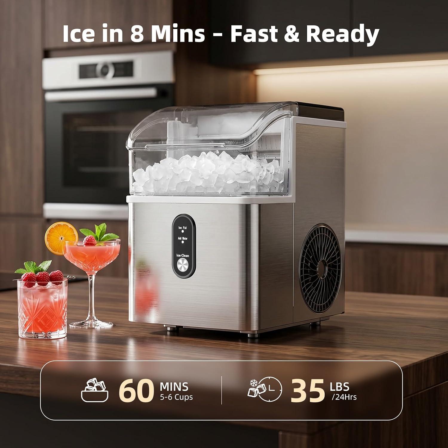 Thumbnail 1 de Antarctic Star HZB-15NH/S Nugget Ice Maker, 35 lb/24 hr, Silver