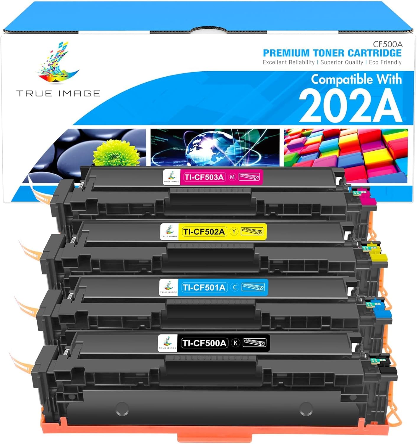 TRUE IMAGE 202A 4-Pack Toner Cartridges 🖨️