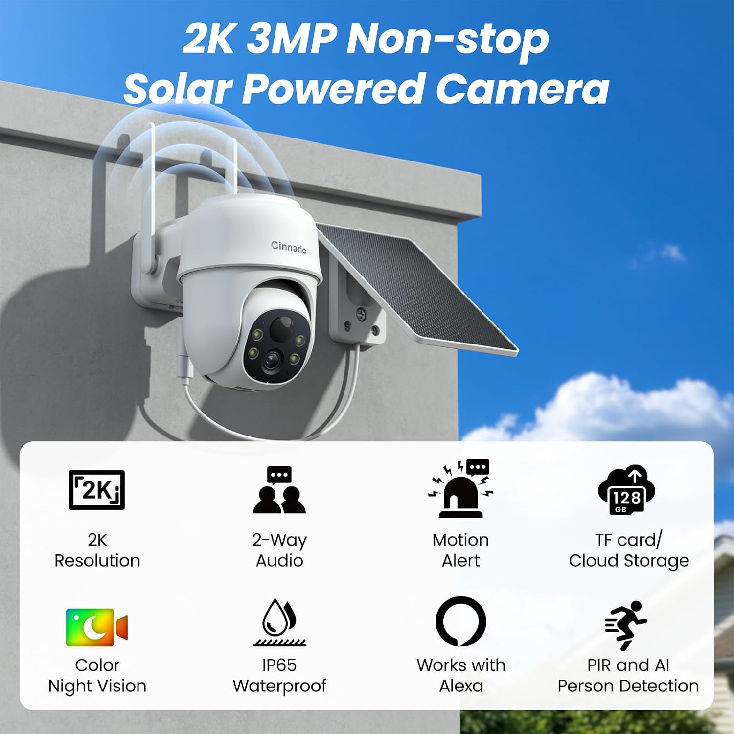 Thumbnail 1 de Cinnado Cinnado solar CCTV 2K camera system