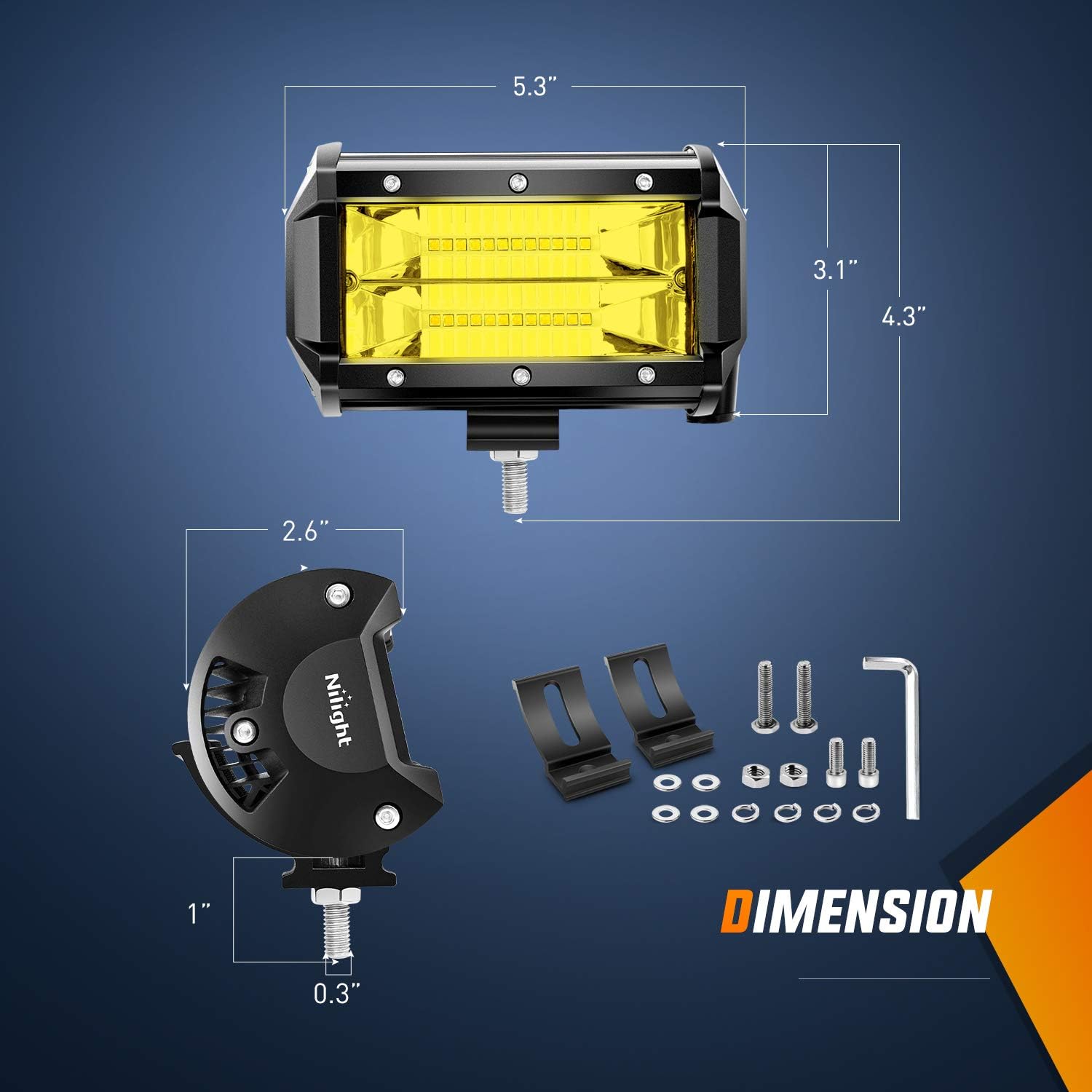 Detalle de Nilight ZH304 5 Inch 72W LED Light Bar 10800 Lumens