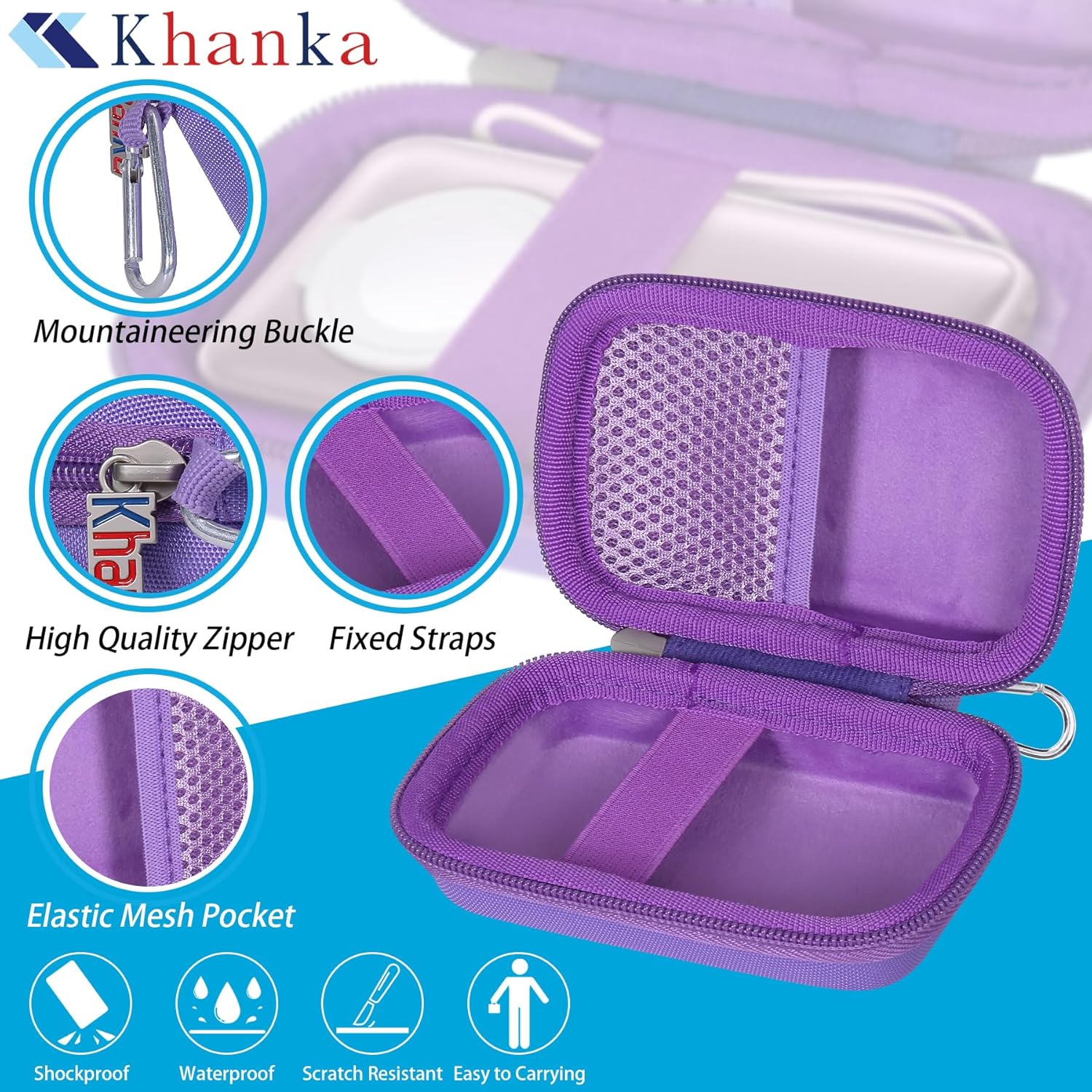 Thumbnail 2 de Khanka hard carrying case replacement for Anker MagGo power bank (Case only) – Purple