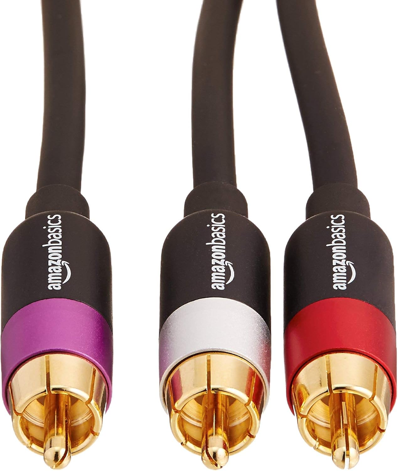 Thumbnail 1 de Amazon Basics Câble audio RCA 1 mâle vers 2 mâles (or), 2,4 m, noir