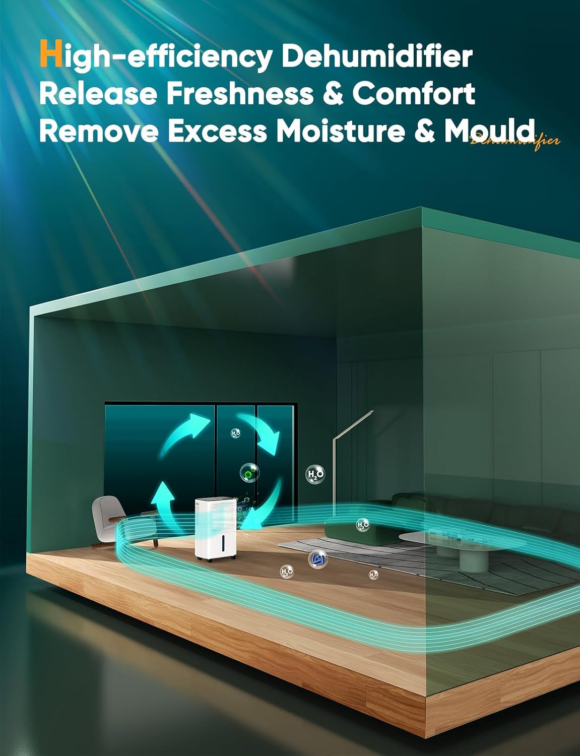 Thumbnail 4 de Dehumidifier for Home Damp with Humidity Display