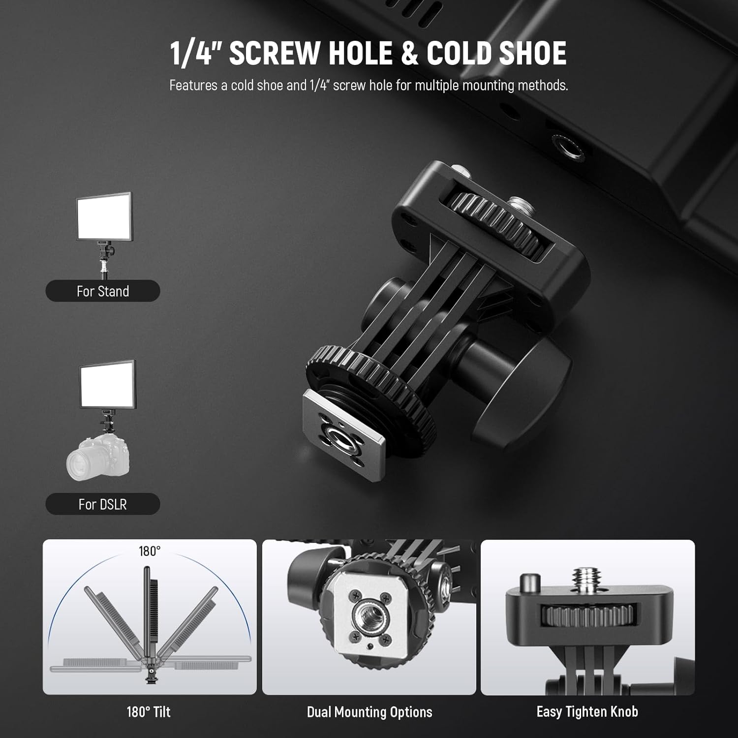 Detalle 2 de NEEWER 192 LED Video Light Panel (20W) – Ultra-thin bi-colour, dimmable panel with 4000mAh battery
