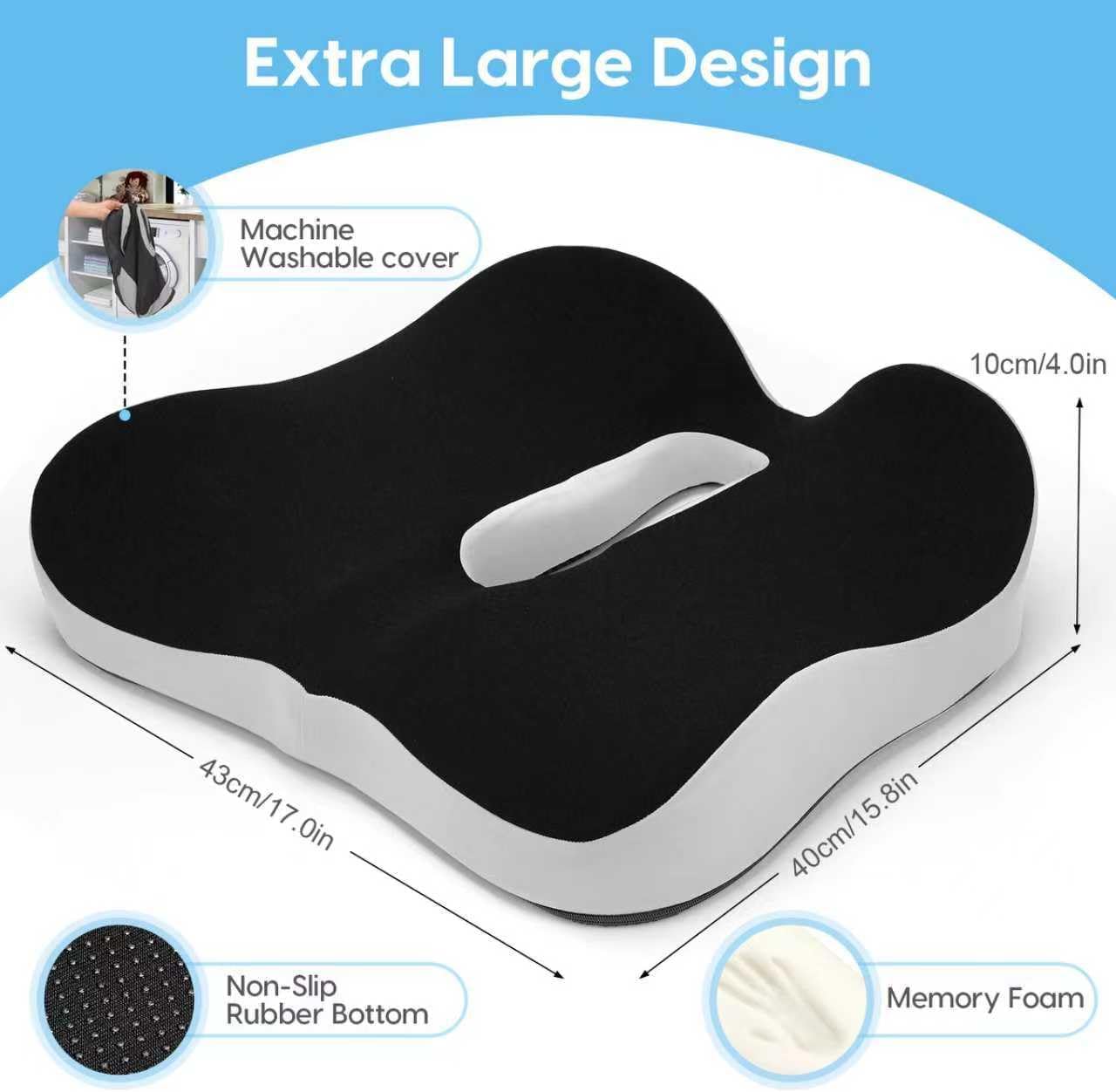 Thumbnail 5 de DmTown Orthopädisches Sitzkissen für Steißbein & Hämorrhoiden (Memory Foam, große Ausführung)