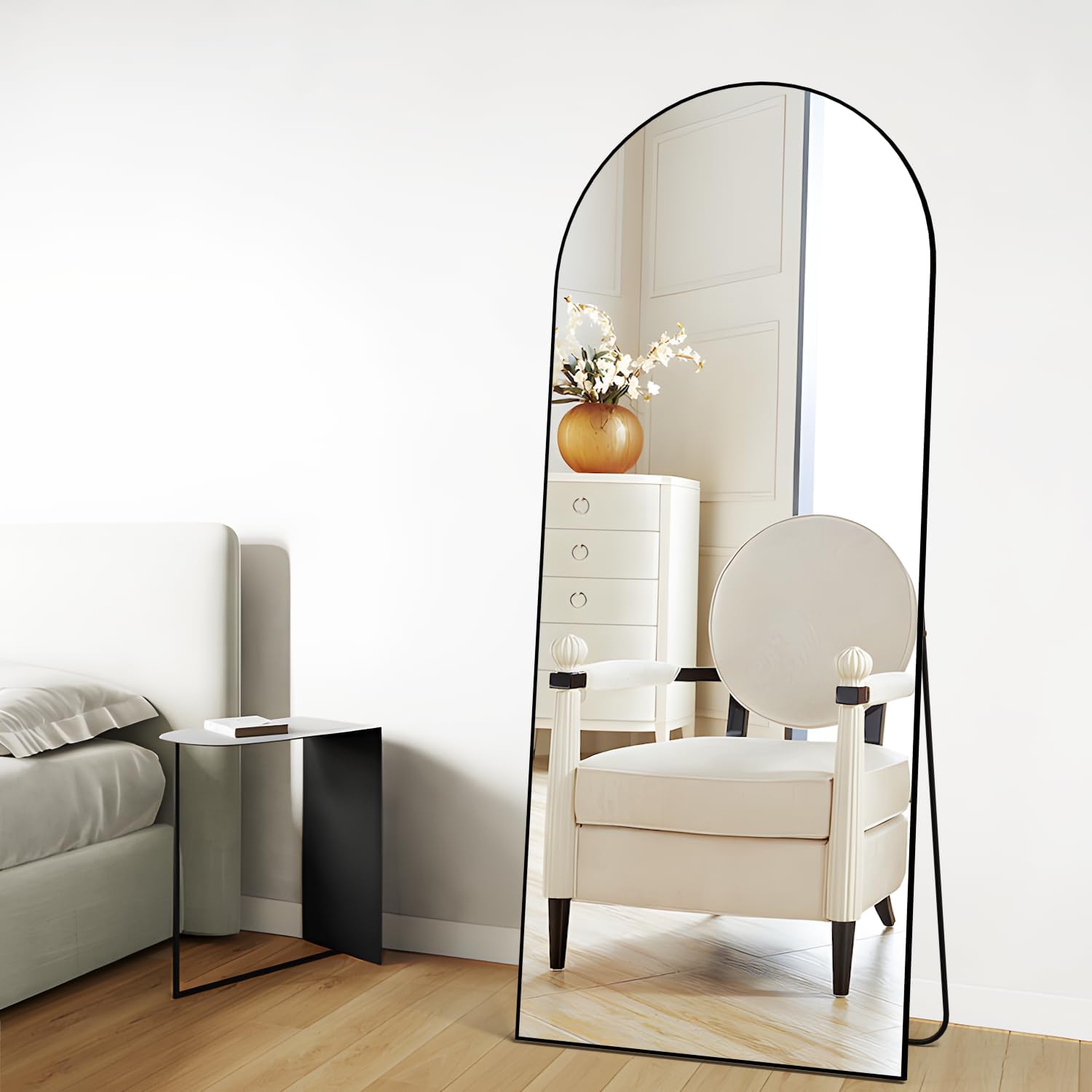 Thumbnail 6 de Elemango Alloy Arch-65x24-Black gebogen passpiegel met aluminium frame
