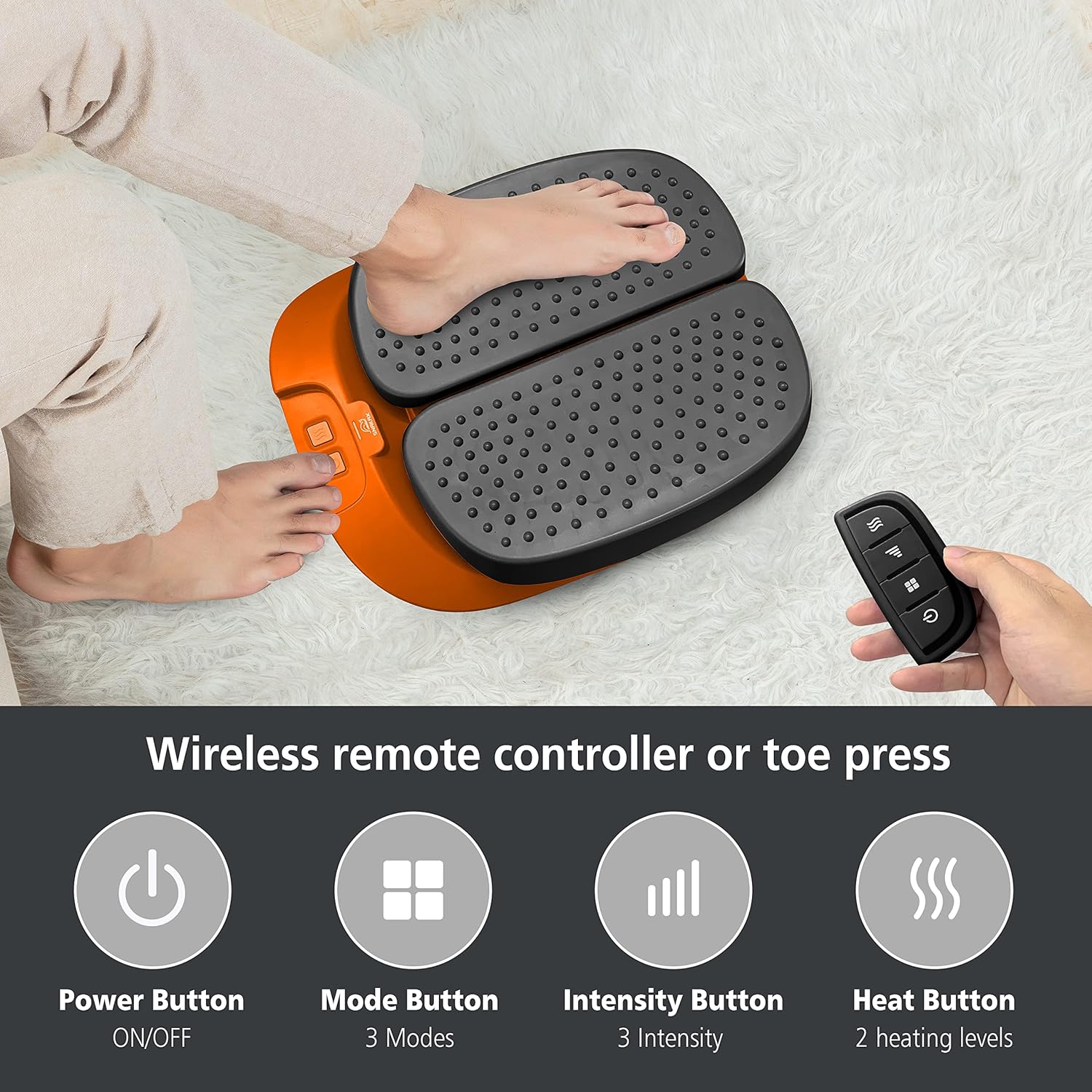 Thumbnail 5 de Snailax Massage Pieds à vibration réglable avec chaleur et télécommande