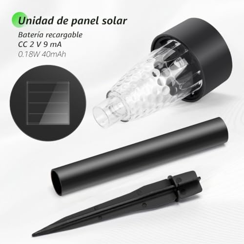 Detalle de Aigostar 24 LEDs Luz Solar Exterior para Jardín: iluminación LED solar de césped con patrones