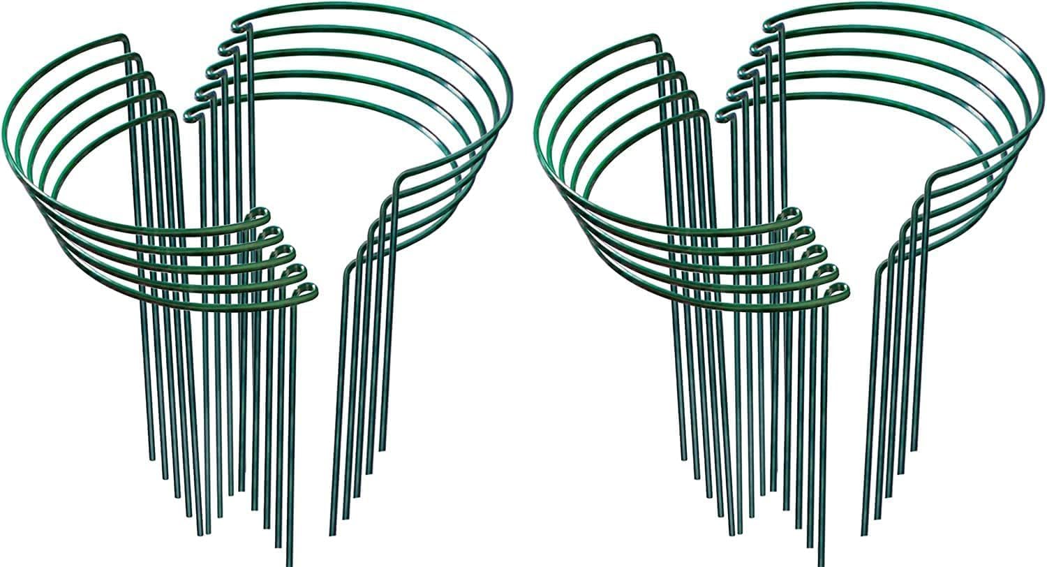 Detalle de 10pcs 25x60cm Plant Supports: Thicker 4mm Garden Stakes for Tall Perennials (Green, Weatherproof)