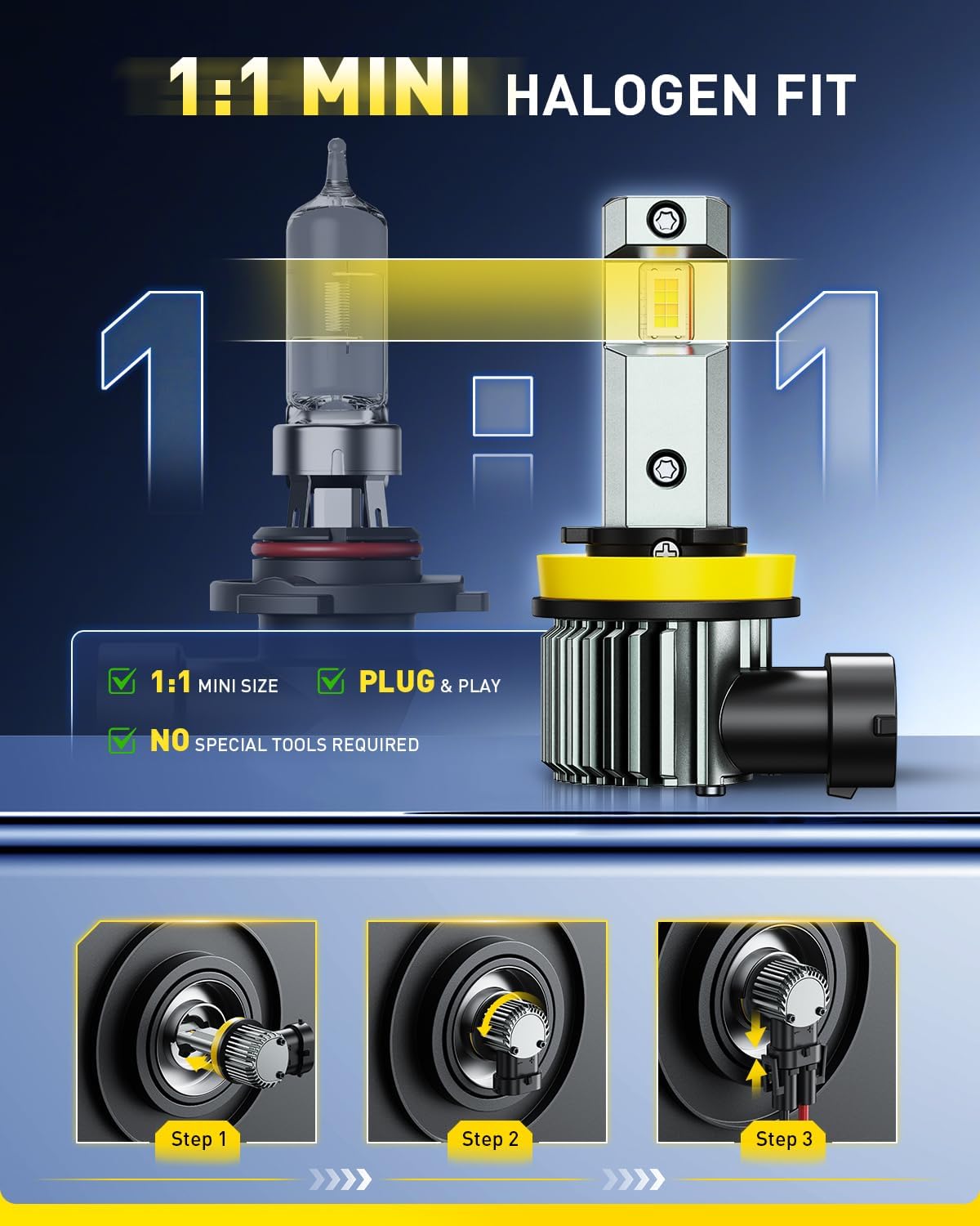 Thumbnail 2 de AUXITO H11 LED Switchback Bulbs