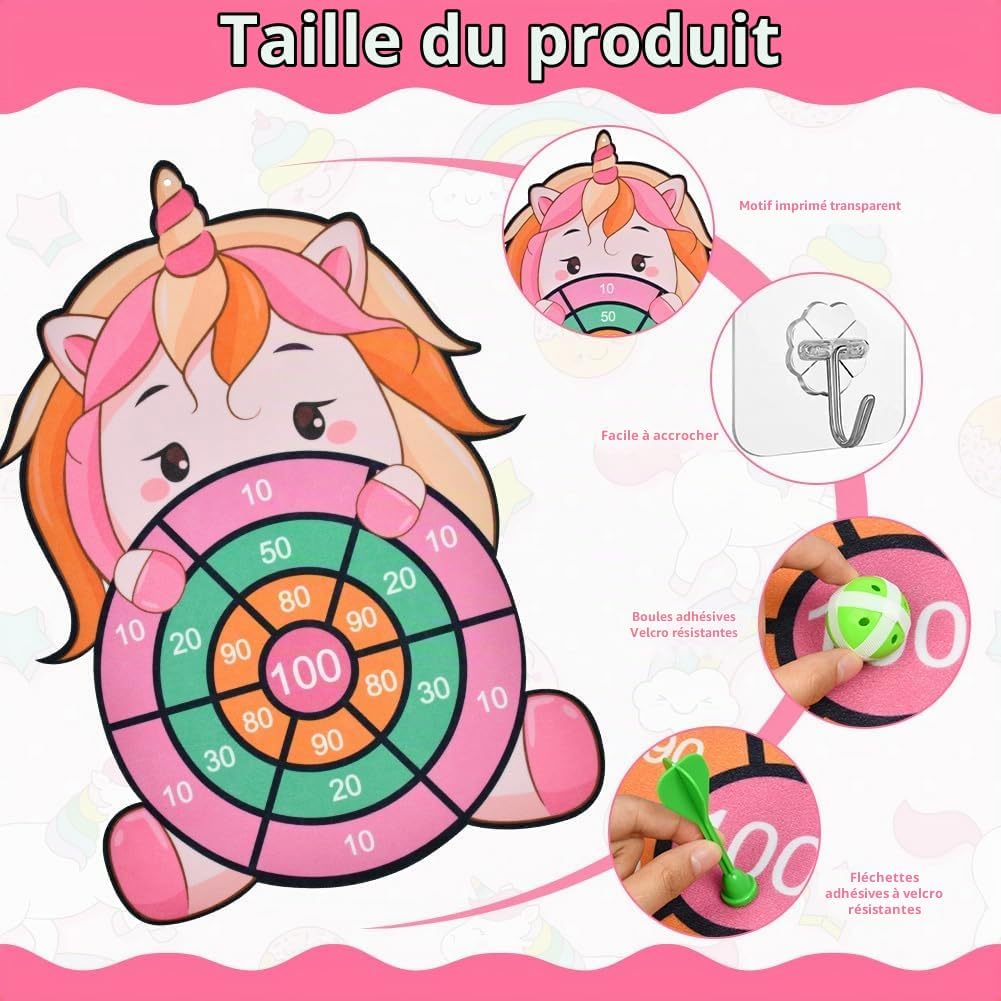 Detalle de Vicloon dubbelzijdig dartbord voor kinderen met klittenband, 42 cm