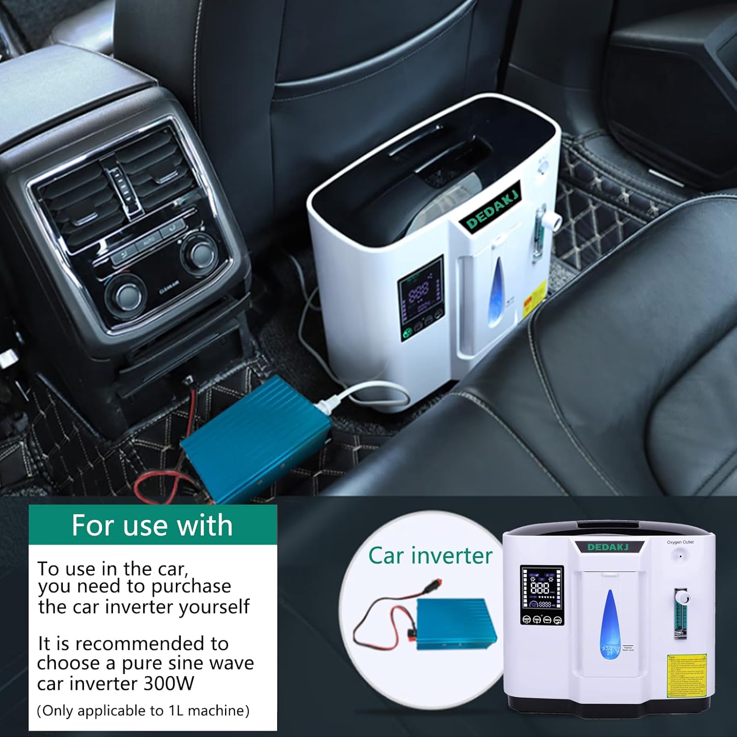 Detalle 2 de DEDAKJ Oxygen Machine (1–7l/min) with accumulated time adjustment and wireless remote control