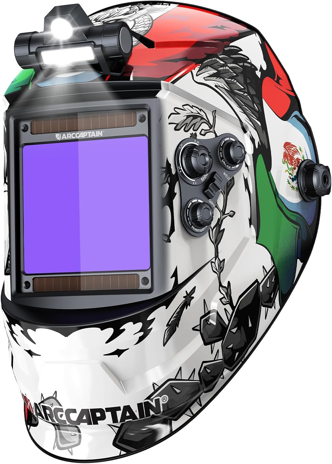 Detalle de ARCCAPTAIN Auto-Darkening Welding Helmet with LED Light, True Color Lens