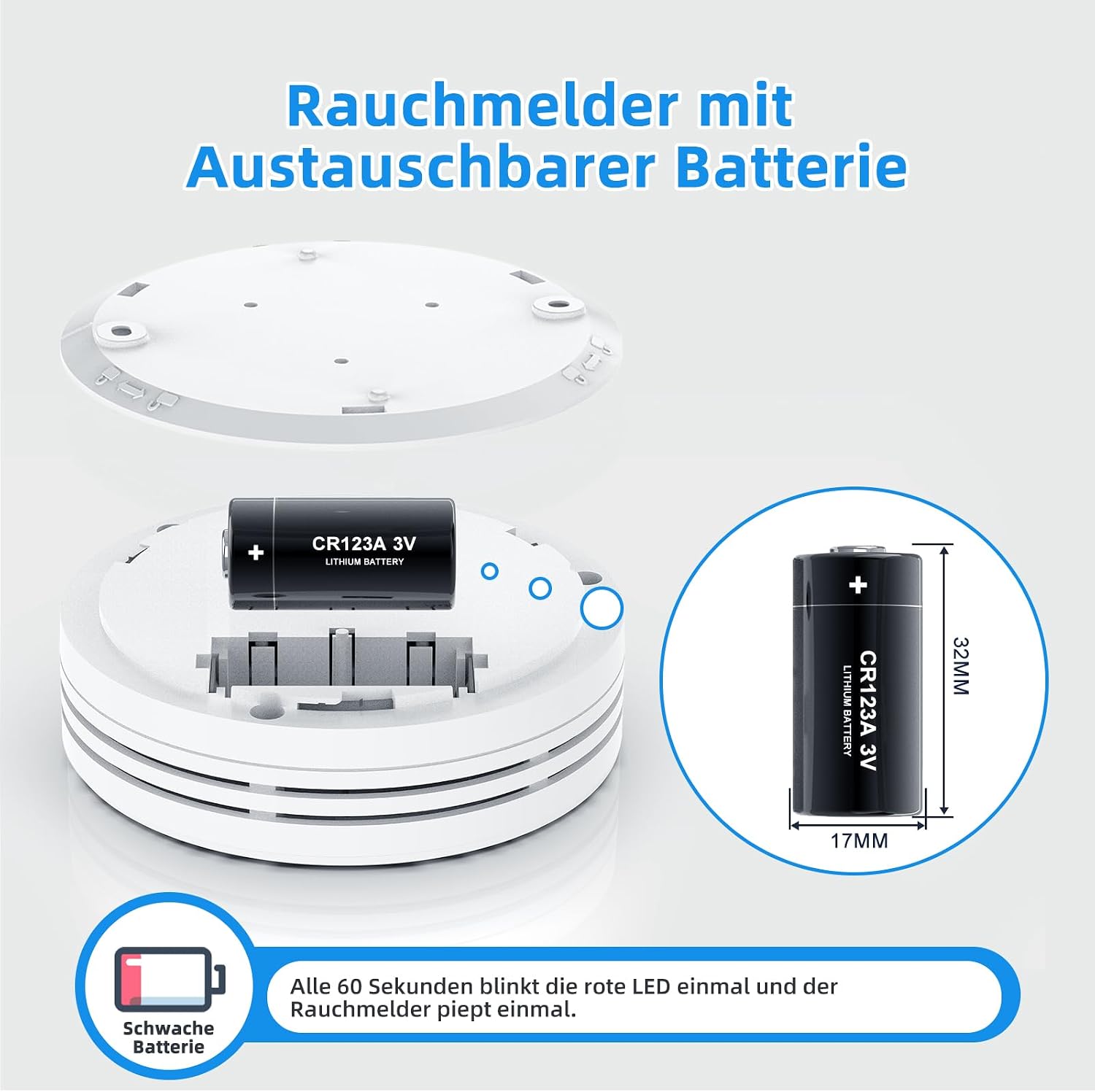 Detalle 2 de XINDUM Rauchmelder 10er Set 85 dB