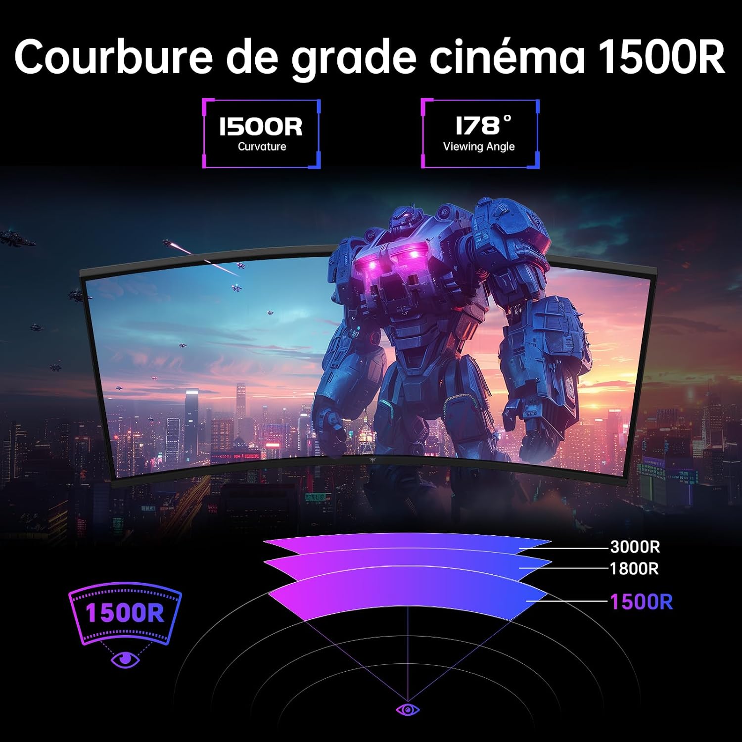 Thumbnail 2 de KTC H32S5 écran PC gamer 32 pouces QHD 185Hz