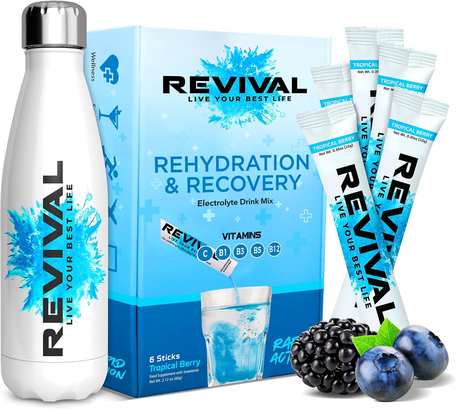 Thumbnail 5 de Revival Rapid Rehydration Starter Pack 500ml Steel Bottle