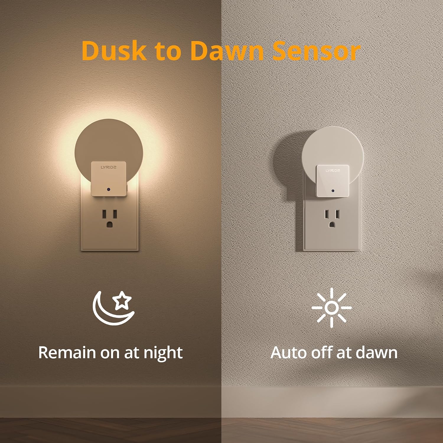 Detalle 2 de Lyridz A5106 Backlit Plug-In Night Light, 4-Pack, 2700K Warm White