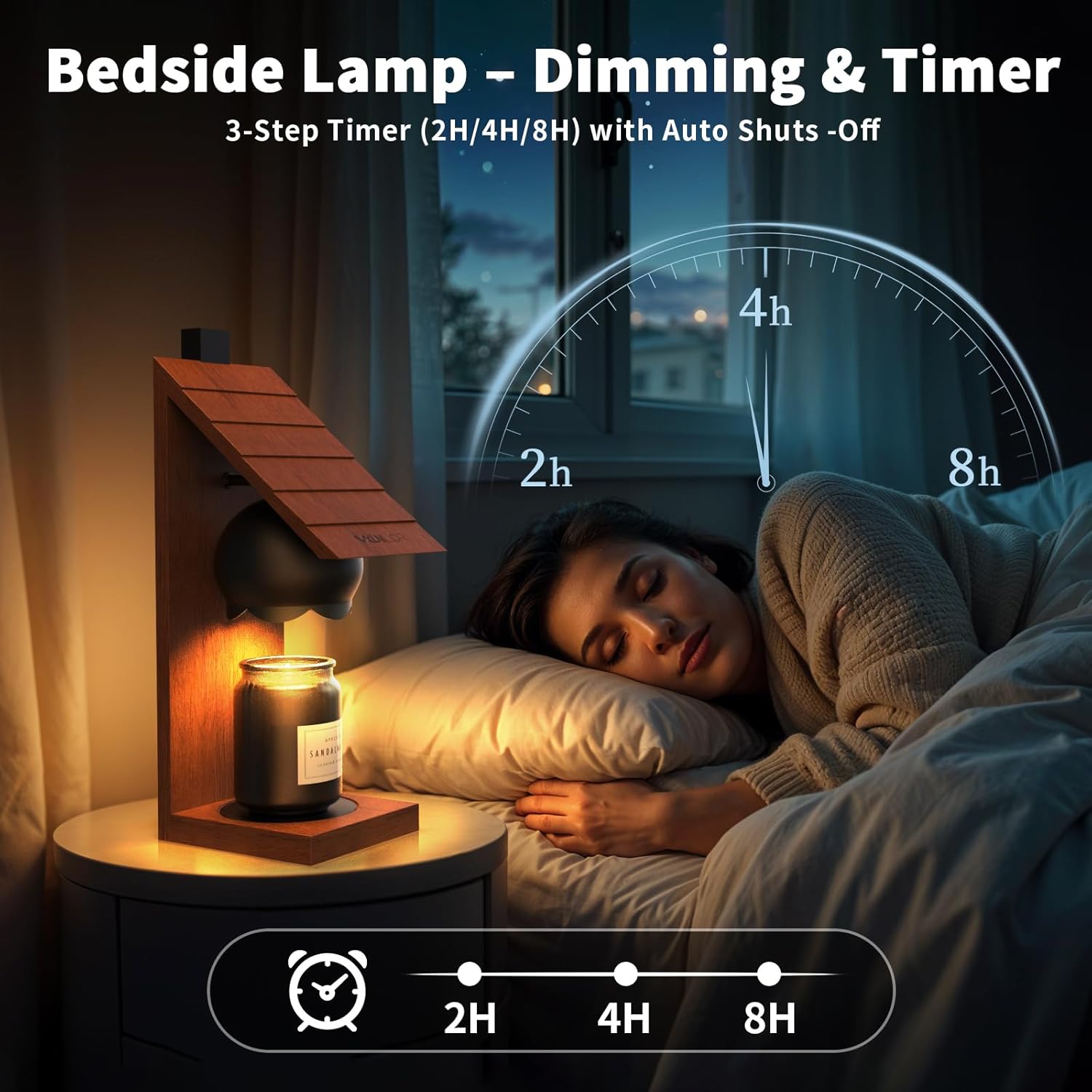 Thumbnail 3 de Wooden Candle Warmer Lamp – Rustic Cabin-Shaped Wax Melter (Wall-Mount, Flameless)
