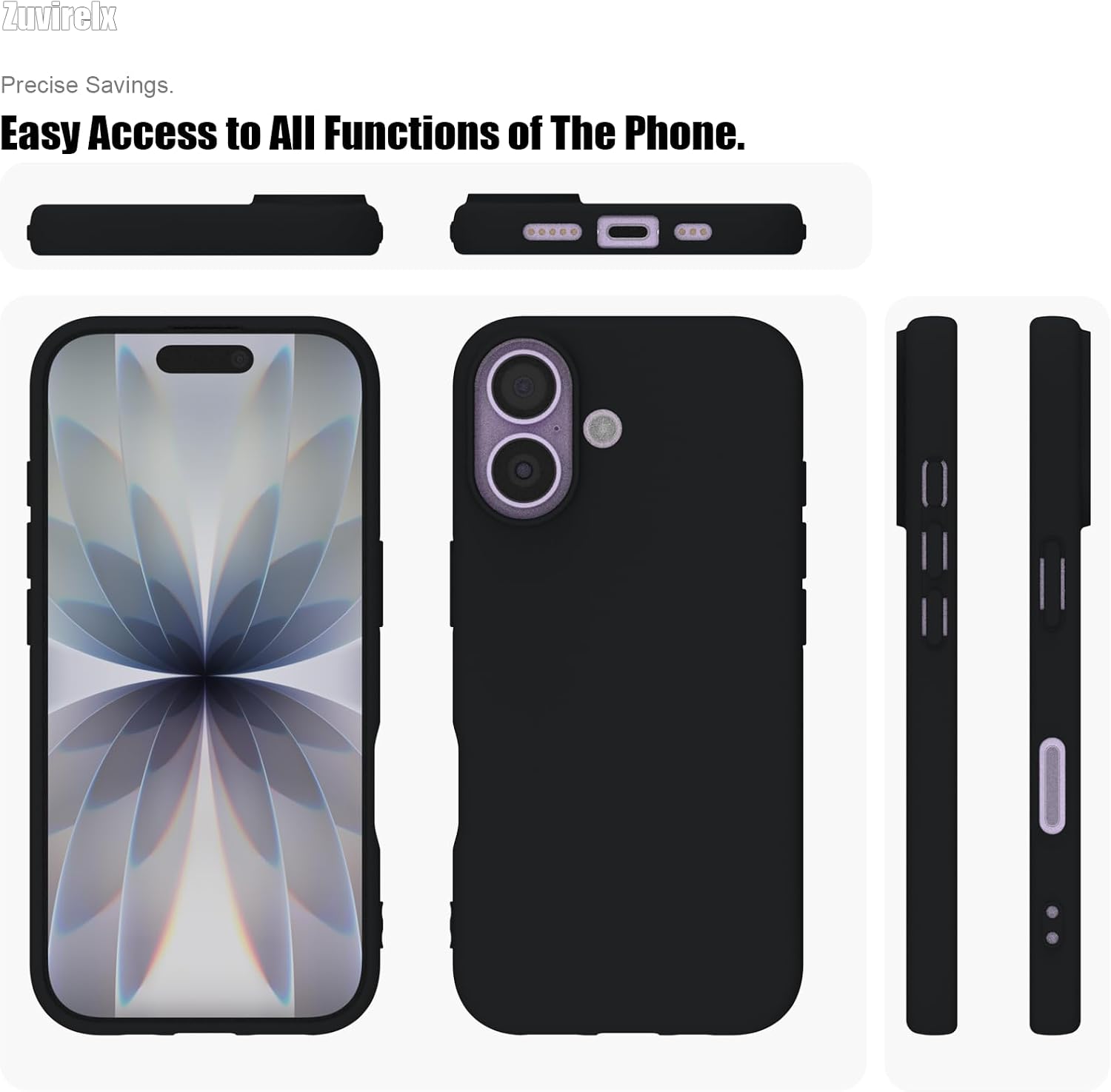Thumbnail 6 de Zuvirelx Silicone Case for iPhone 17 — Soft Grip, Thin, Minimalist Black