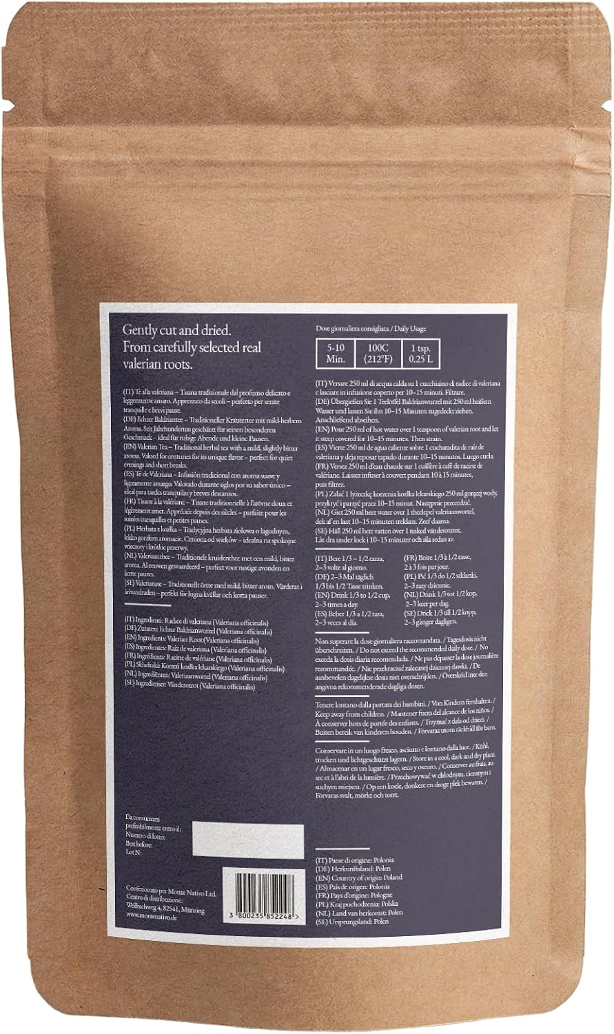 Detalle 2 de Tisana alla radice di valeriana Monte Nativo (200 g) – Valeriana officinalis, puro e delicato