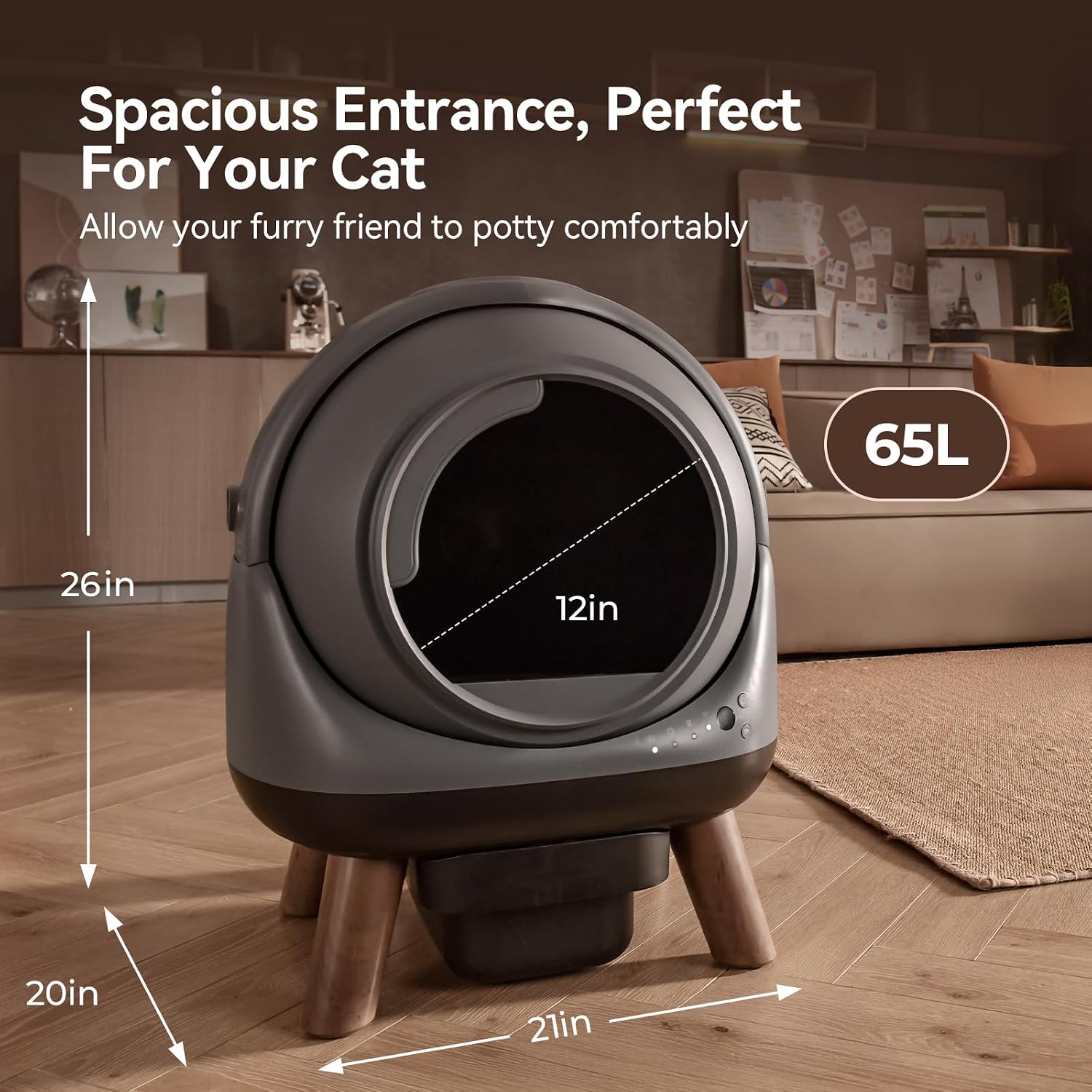 Detalle de ZHMZ G1 Self-Cleaning Litter Box with App Control and Sealed Waste Drawer