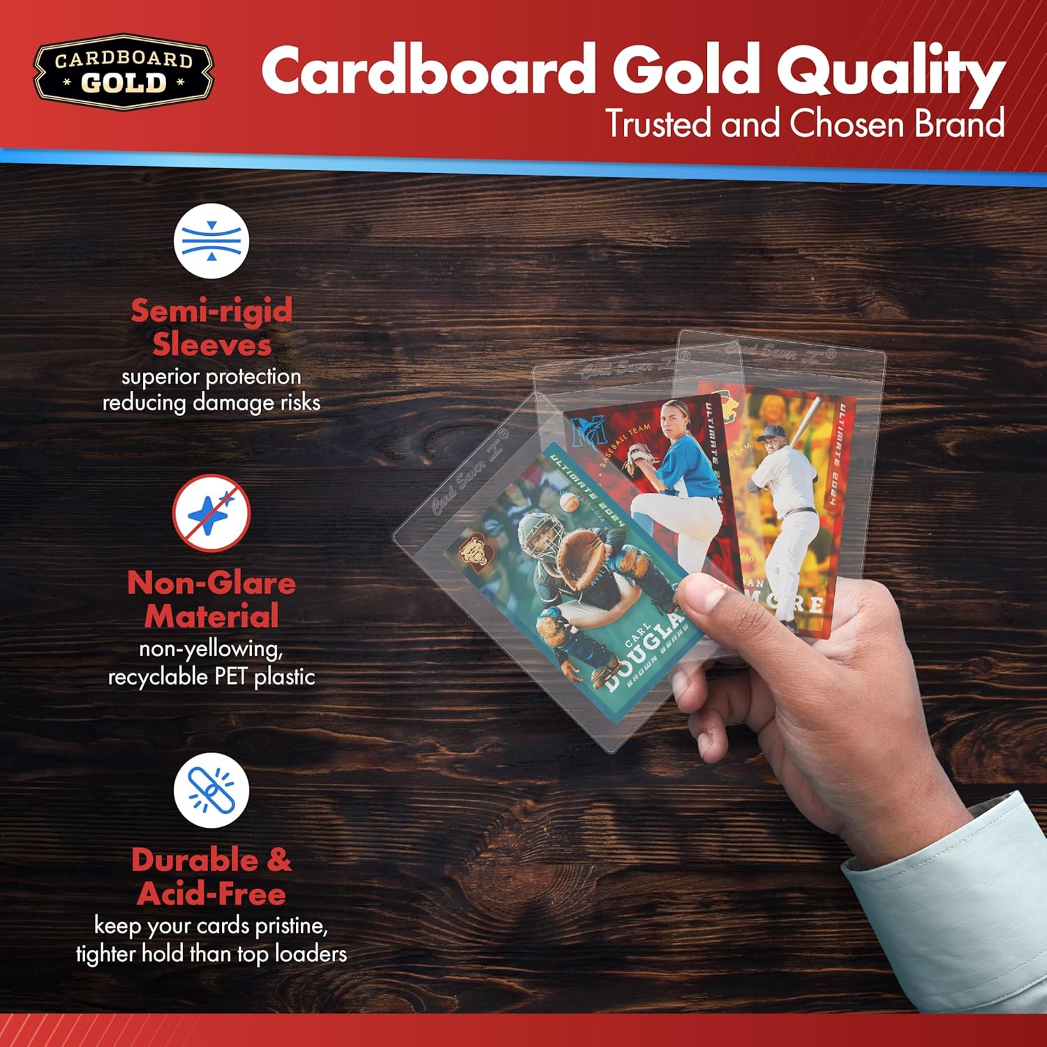 Detalle de Cardboard Gold Card Saver 1 – 50 Count: Semi-Rigid PSA-Approved Card Holders