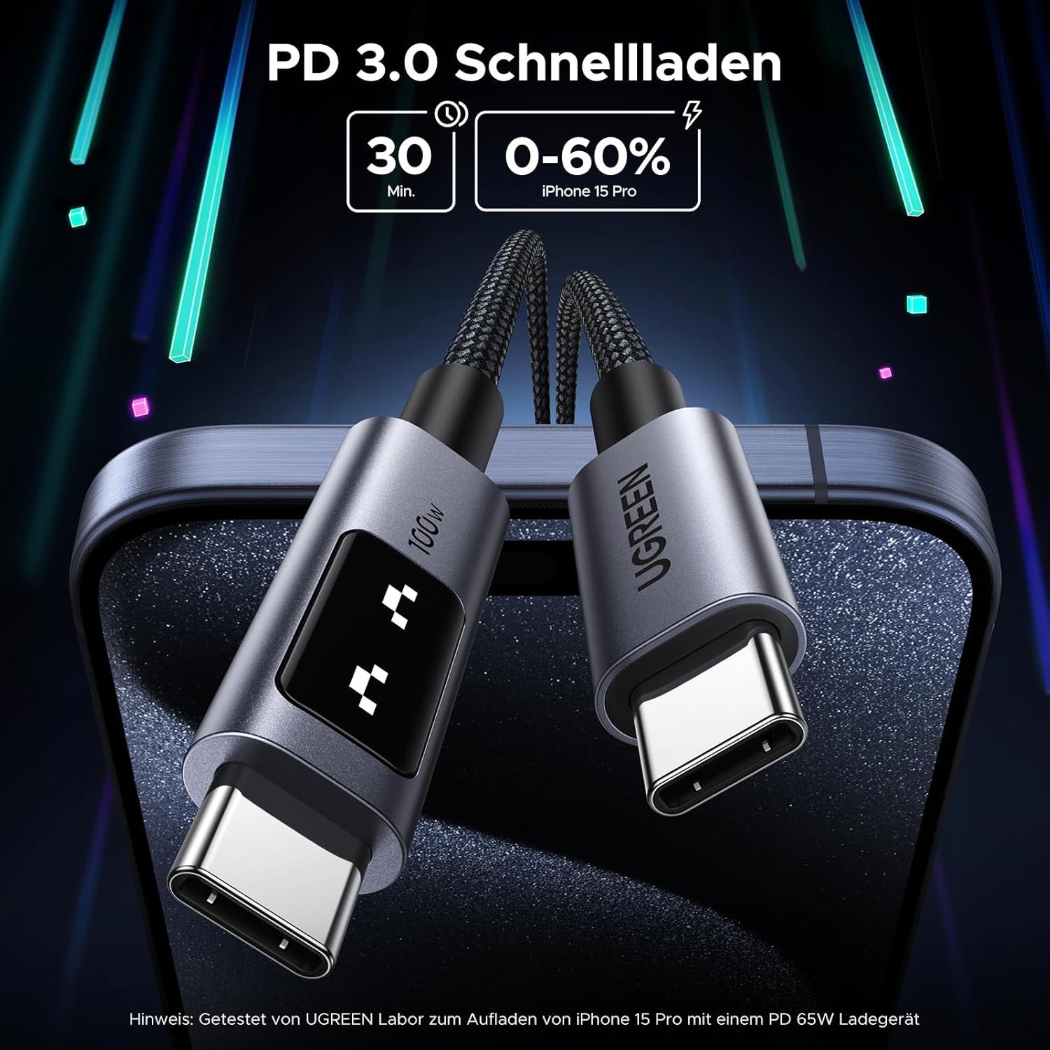 Thumbnail 2 de UGREEN UNO USB C Kabel 100W PD3.0